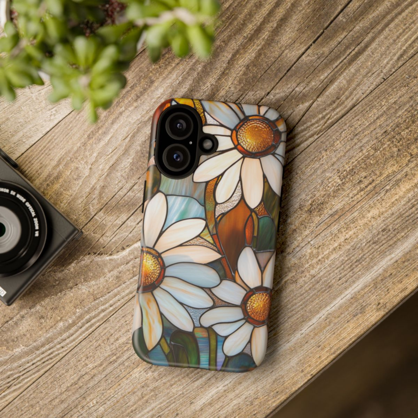 Stained Glass Dasiy Aesthetic Phone Case for iPhone