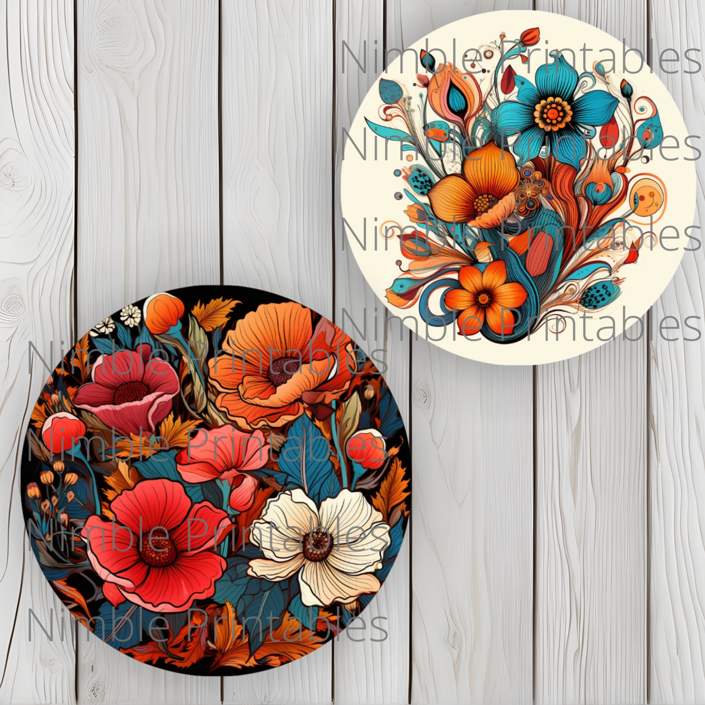 Boho Floral Car Coaster PNG, Floral, Car Coaster PNG, Boho PNG, Instant Downloads Sublimation Design Car Accessories