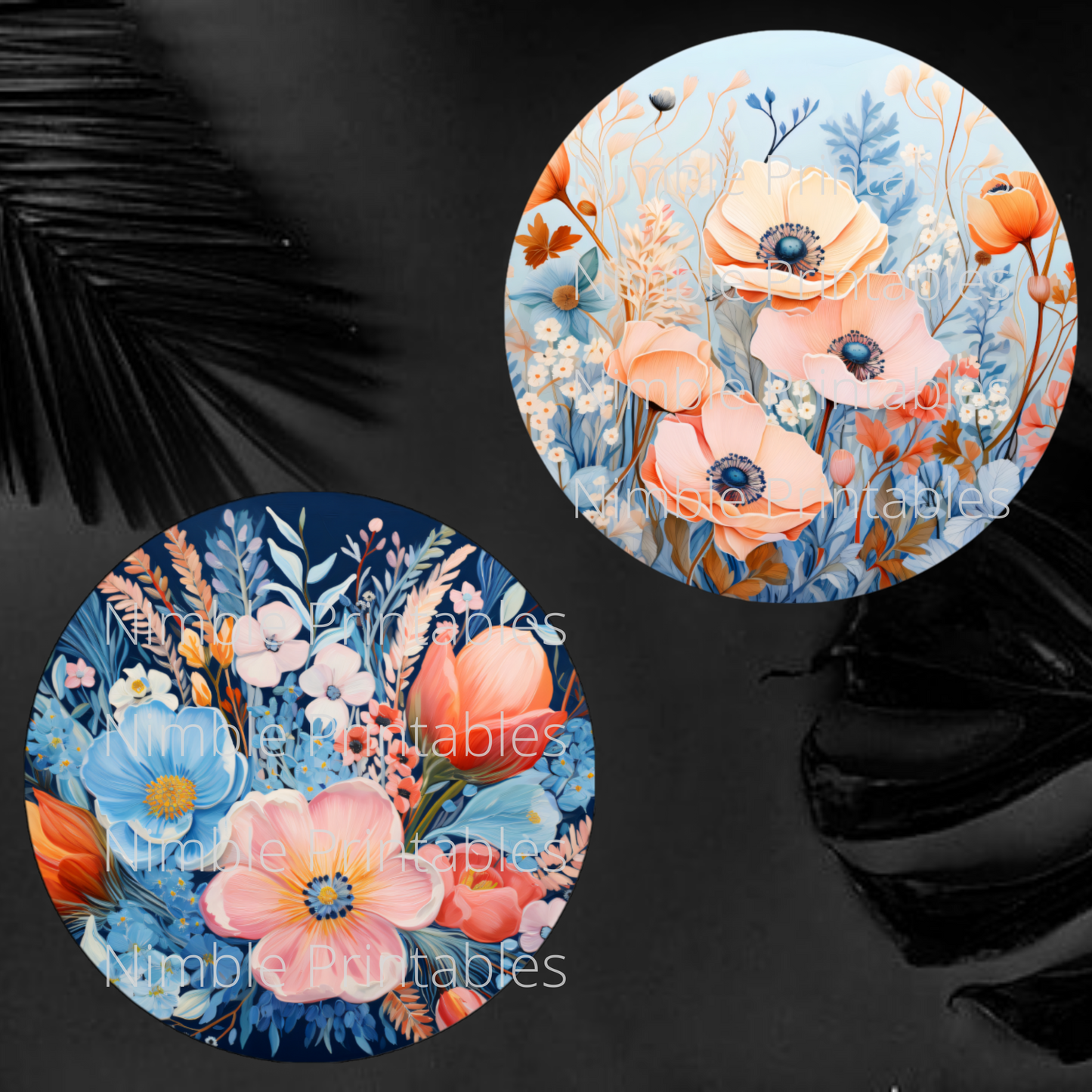 Wildflower Car Coaster PNG, Boho PNG, Instant Downloads Sublimation Design Car Accessories