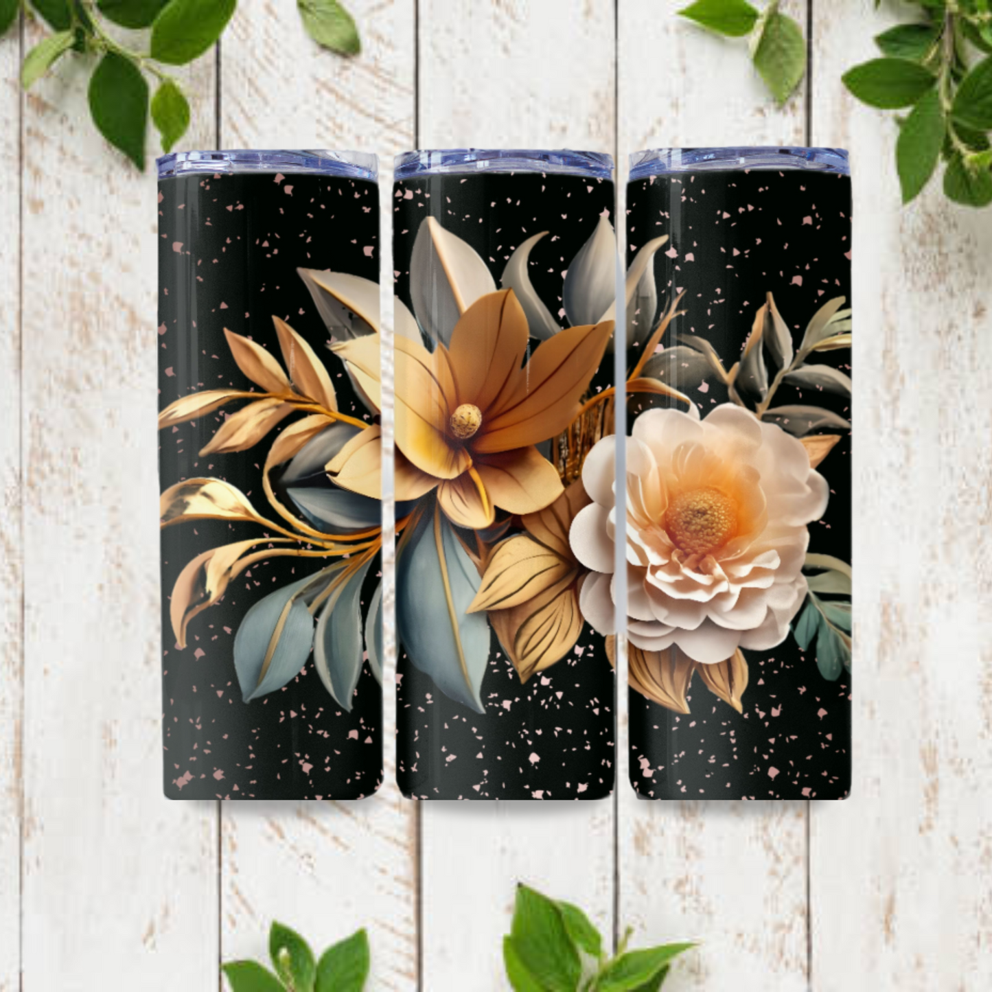 3D Floral Tumbler Wrap 20z Skinny Tumbler Sublimation Design Digital Download PNG, Colorful Tumbler Wrap, Floral Print