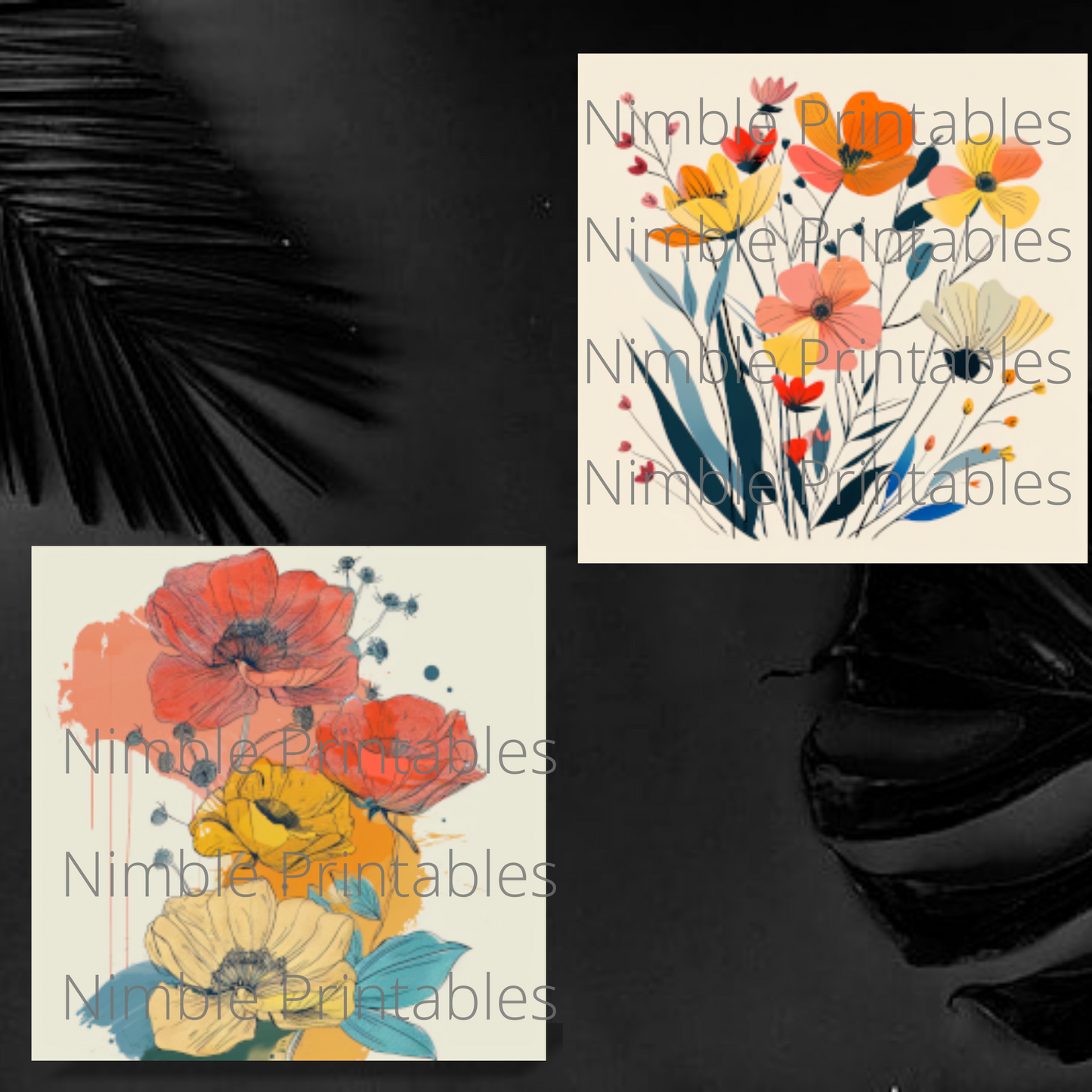 Vintage Boho Floral Square Coaster PNG, Coaster Bundle, Floral png, Boho PNG, Instant Downloads Sublimation Design