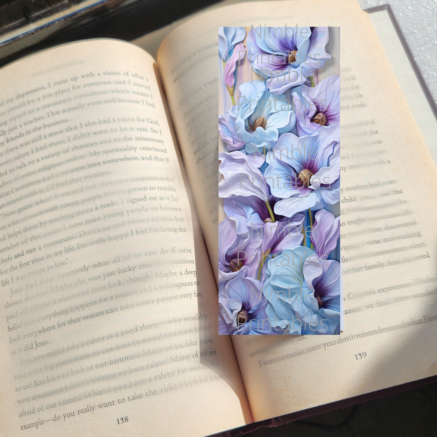 Printable Bookmarks Bundle 3D Floral Prints, Digital Downloads, Bookish Gifts, 44 PNG and 44 JPG Bookmark Sublimation