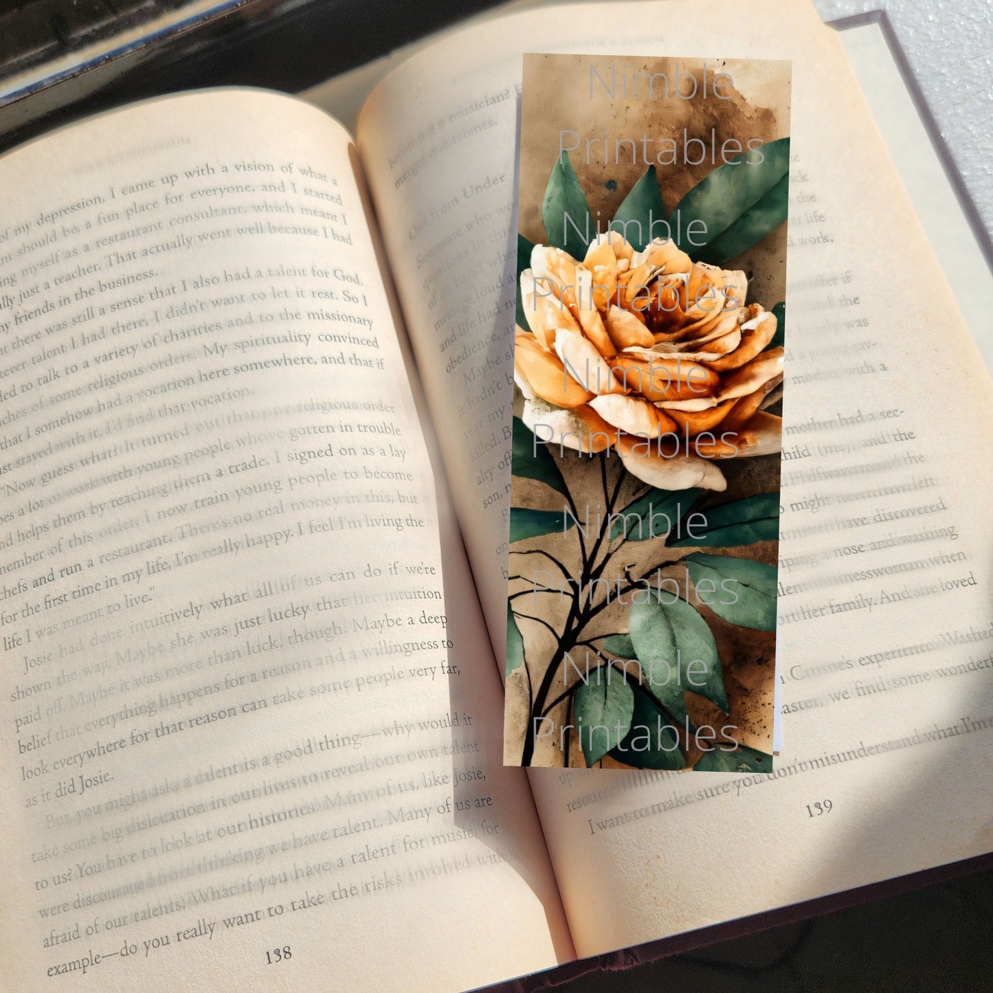 Printable Bookmarks Bundle Vintage Floral, Digital Download, Printable Bookmark Set, 25 PNG and 25 JPG Bookmark Sublimation