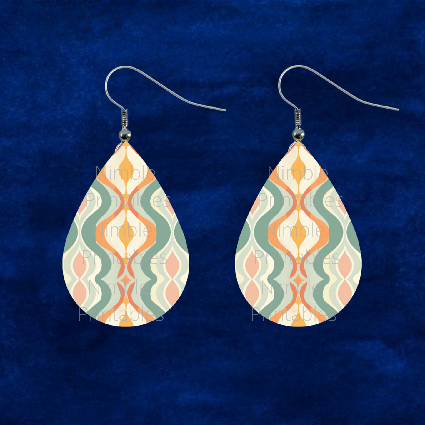 Teardrop Earring PNG Bundle Retro Print PNG Earrings Sublimation Earring Designs Digital Download Instant Download Groovy PNG, Trendy png