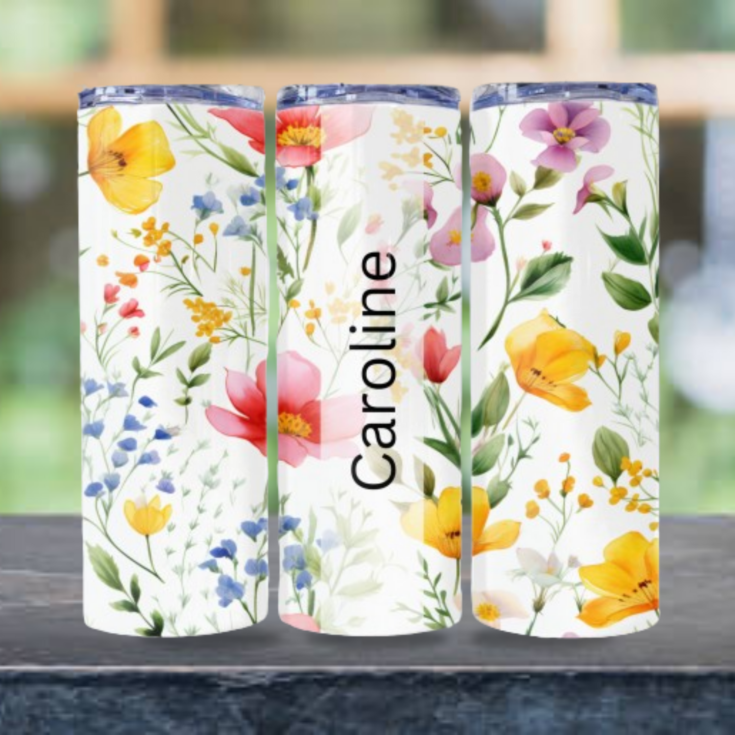 Wildflowers Tumbler Wrap Design 20z Tumbler Digital Download PNG, Customized Tumbler Digital File Sublimation Tumbler Wrap Floral PNG
