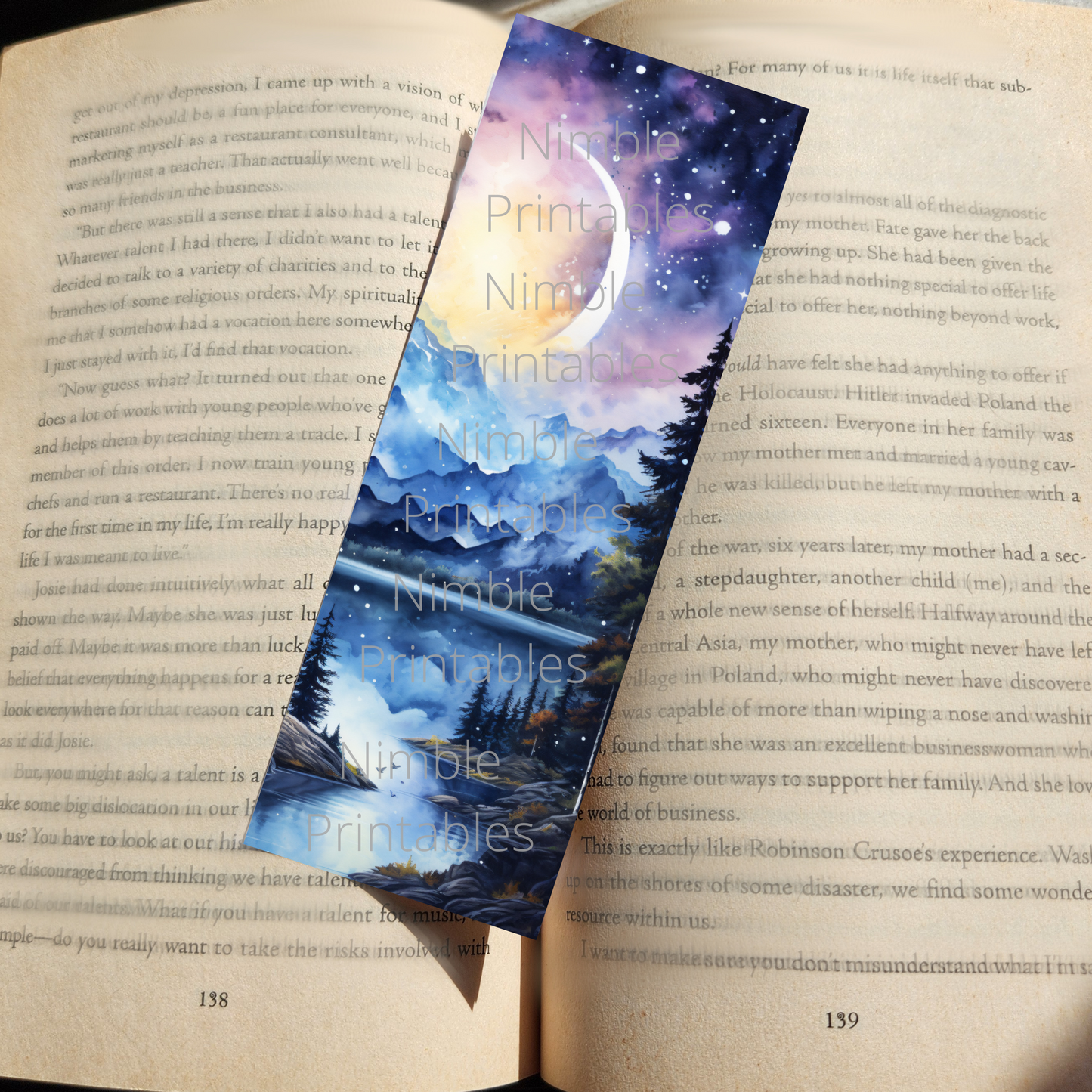 Printable Bookmarks Bundle Celestial Theme, Digital Downloads, Watercolor bookmark, 30 PNG and JPG Bookmark Sublimation