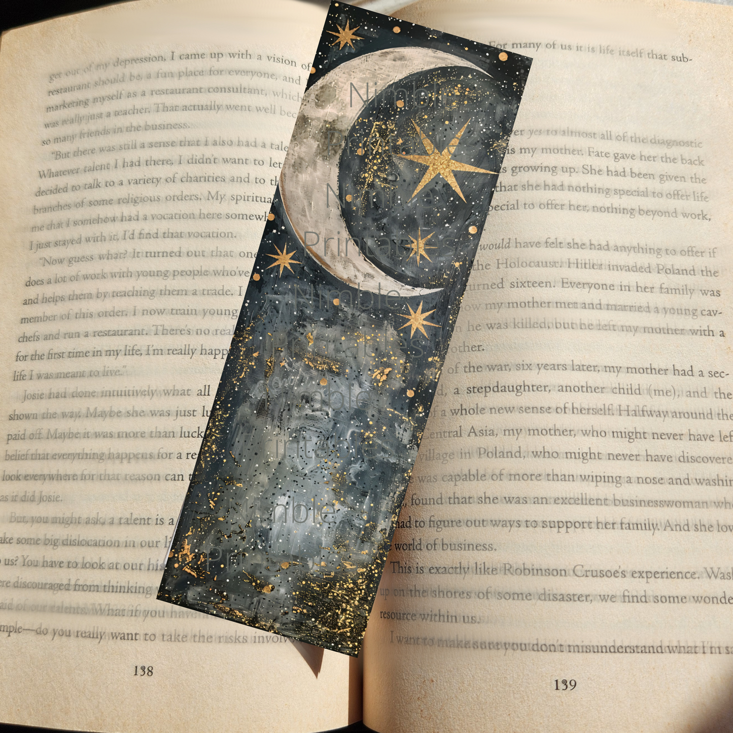 Printable Bookmarks Bundle Celestial Moon, Digital Downloads, Watercolor Bookmark, 42 PNG & 42 JPG Bookmark Sublimation, Star and Moon PNG