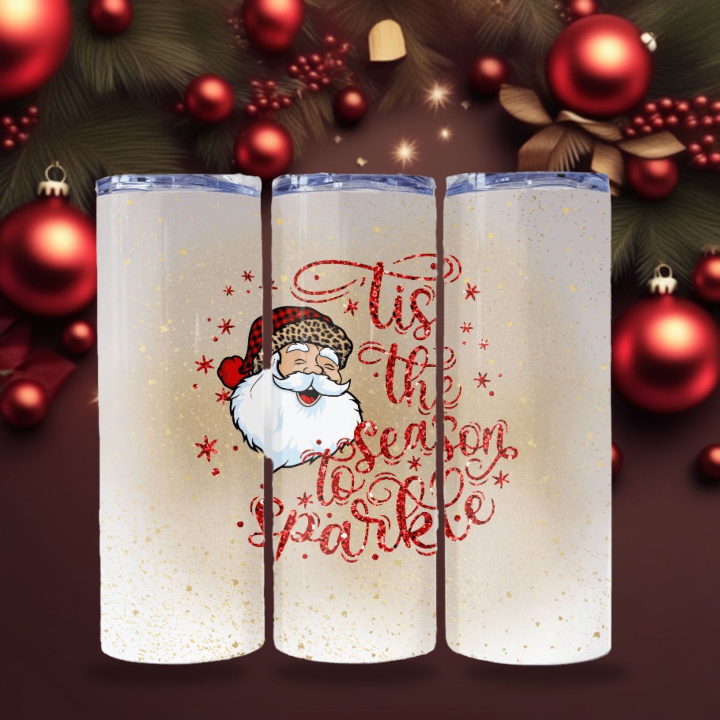 Christmas Tumbler Wrap 20z Skinny Tumbler Sublimation Design Digital Download PNG Santa Claus Tumbler Wrap Christmas PNG