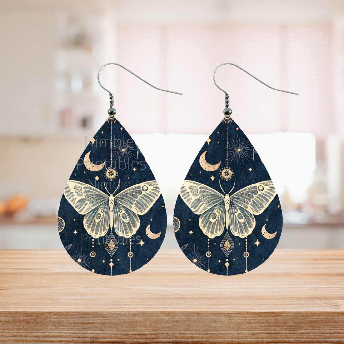 Teardrop Earring PNG Earrings Butterfly, Snake, Scarab, Sublimation Earring Designs Digital Download Instant Download, moon png