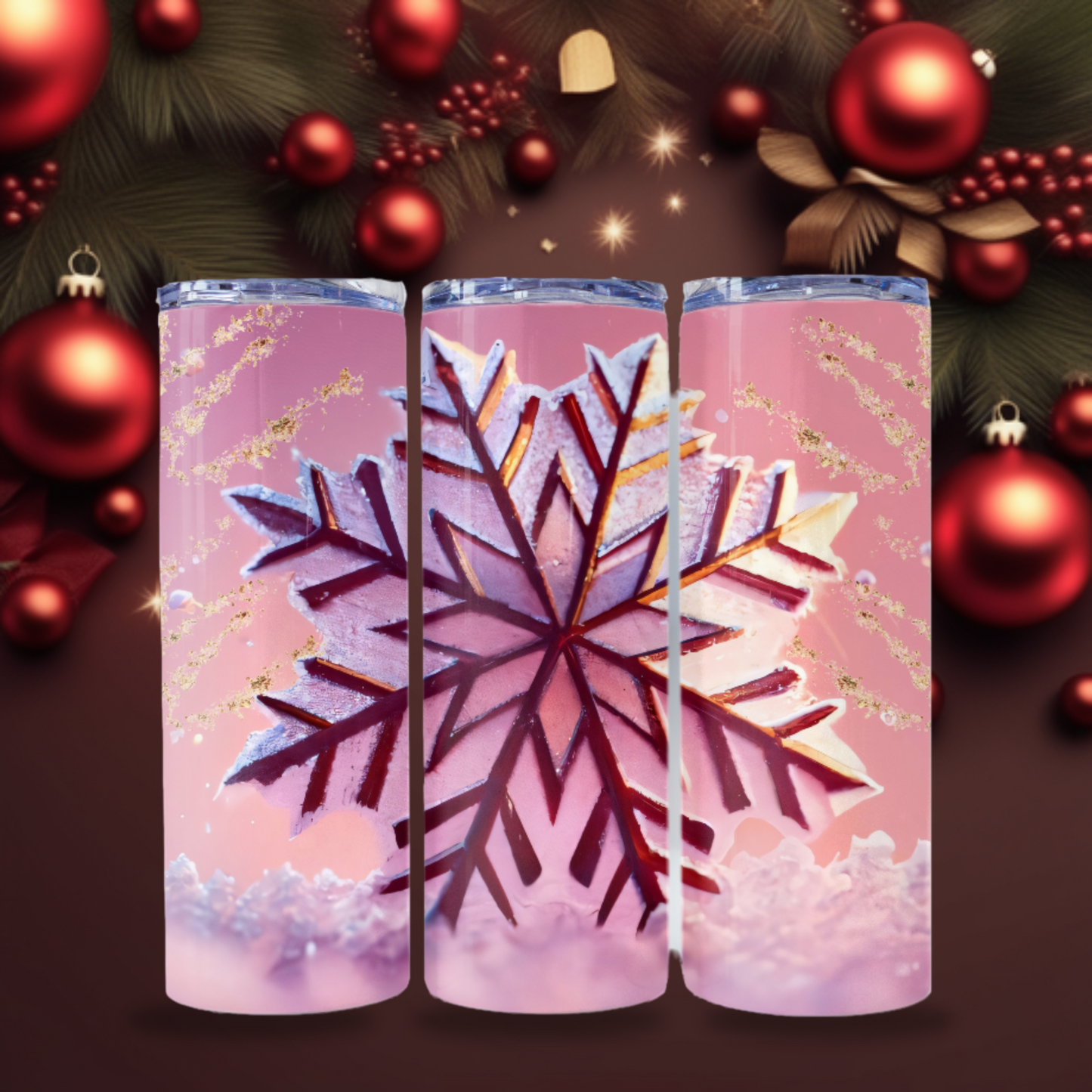 Christmas Tumbler Snowflake Wrap, Design 20z Tumbler Digital Download PNG, Digital File Sublimation Tumbler Wrap Snowflake PNG Christmas PNG