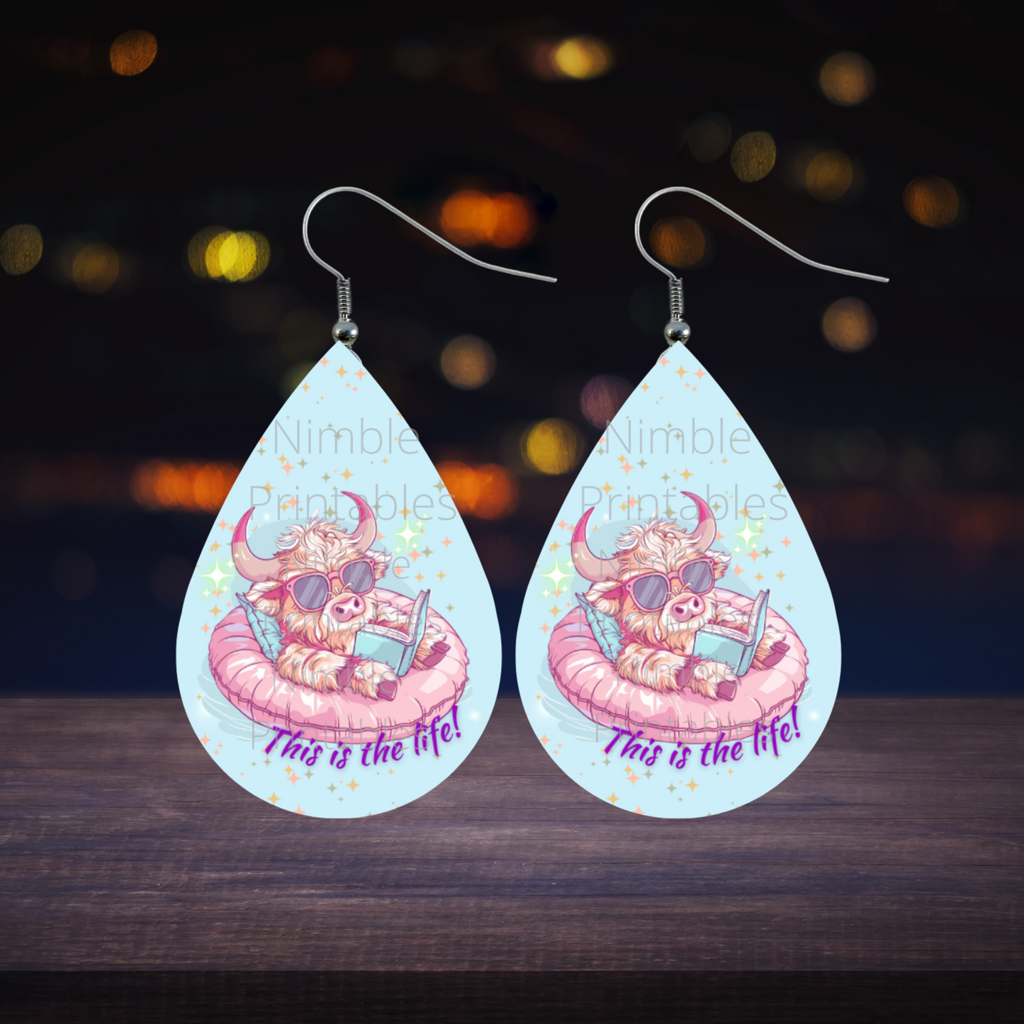 Teardrop Earring PNG Highland Cow Earrings Bundle PNG Sublimation Earring Designs Digital Download Instant Download Summer PNG