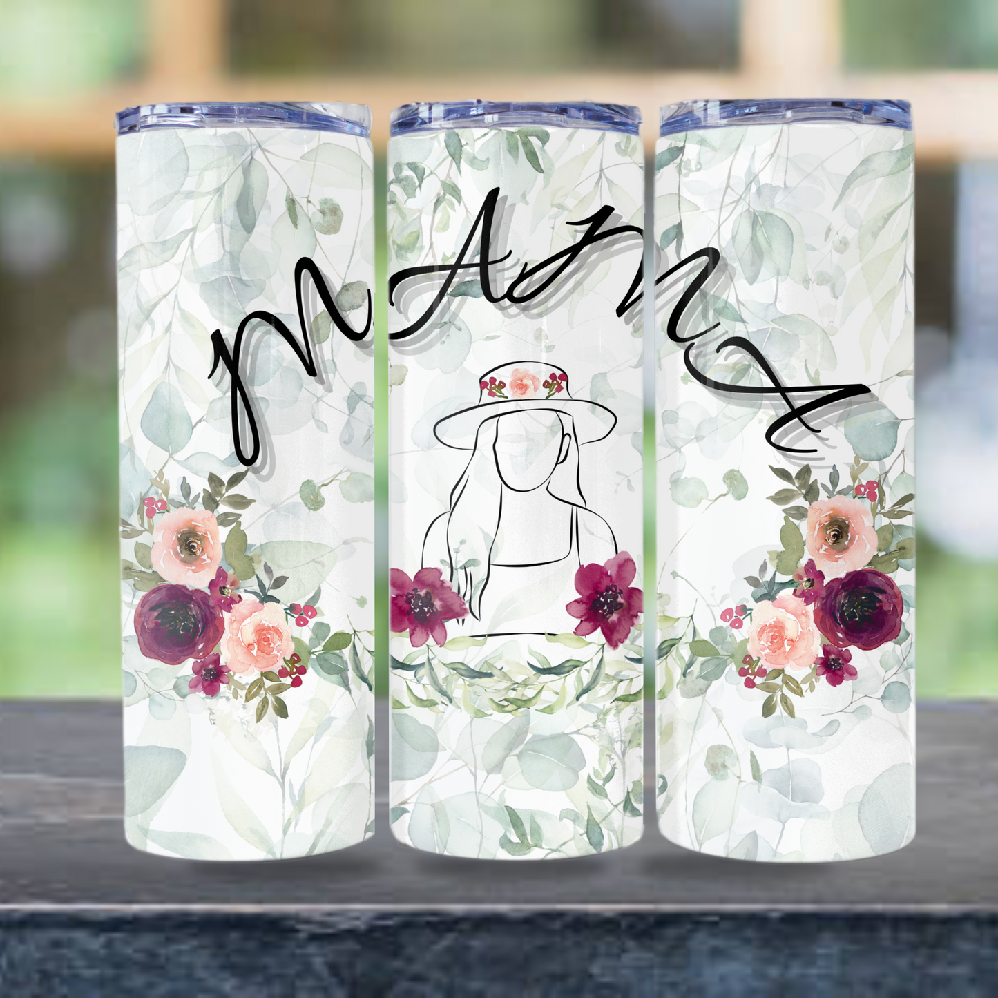 Mama Tumbler Wrap Design 20z Tumbler Digital Download PNG Digital File Sublimation Mom Tumbler Wrap Mama PNG Floral PNG