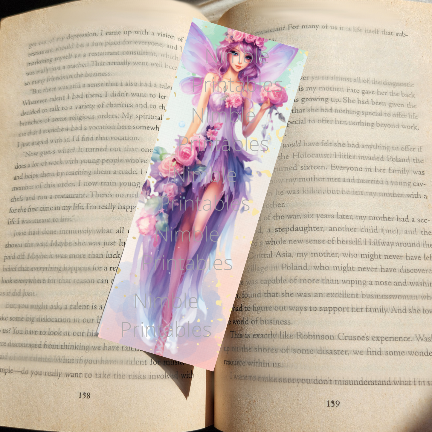 Fantasy Fairy Printable Bookmarks Bundle, Digital Downloads, Watercolor Bookmark, 15 PNG and 15 JPG Bookmark Sublimation Book Lover