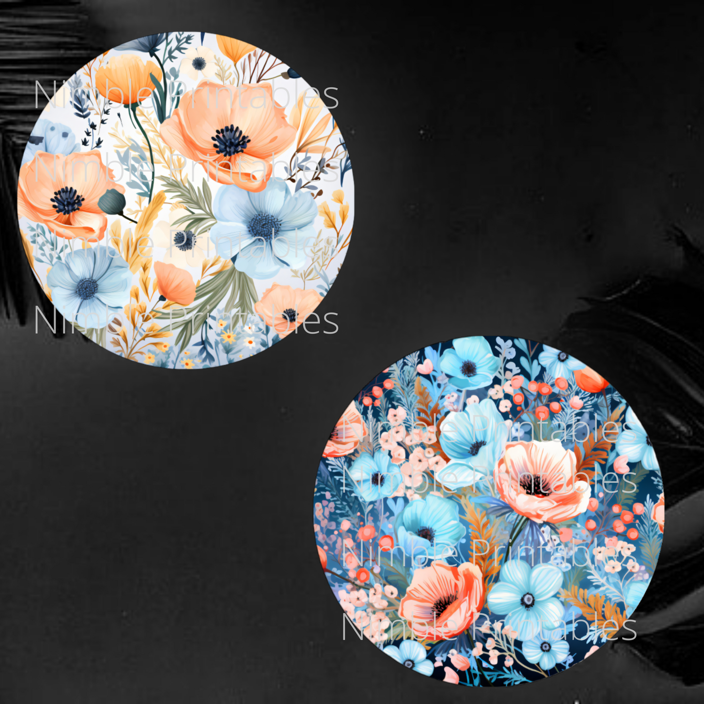 Wildflower Car Coaster PNG, Boho PNG, Instant Downloads Sublimation Design Car Accessories
