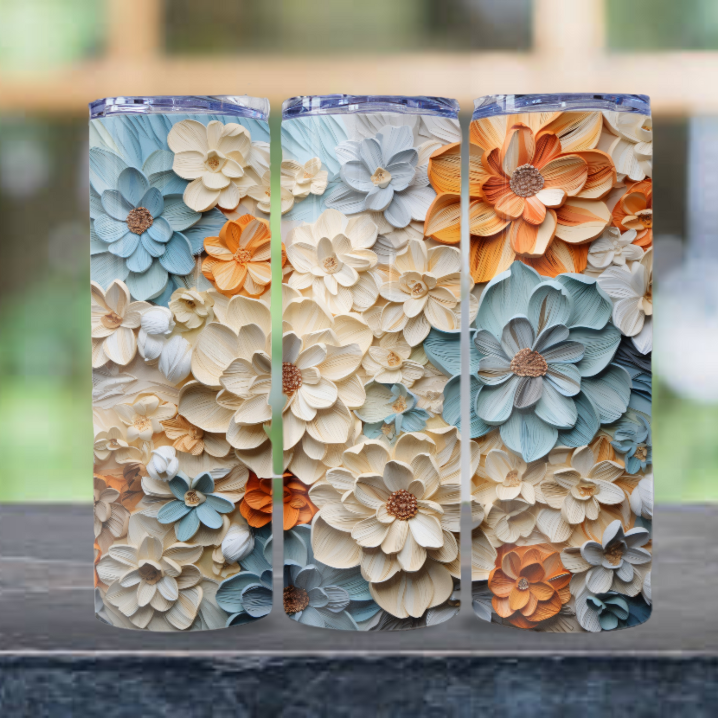 Floral Tumbler Wrap Design 20z Tumbler Digital Download PNG Sublimation Tumbler Wrap Floral PNG Canvas Painting