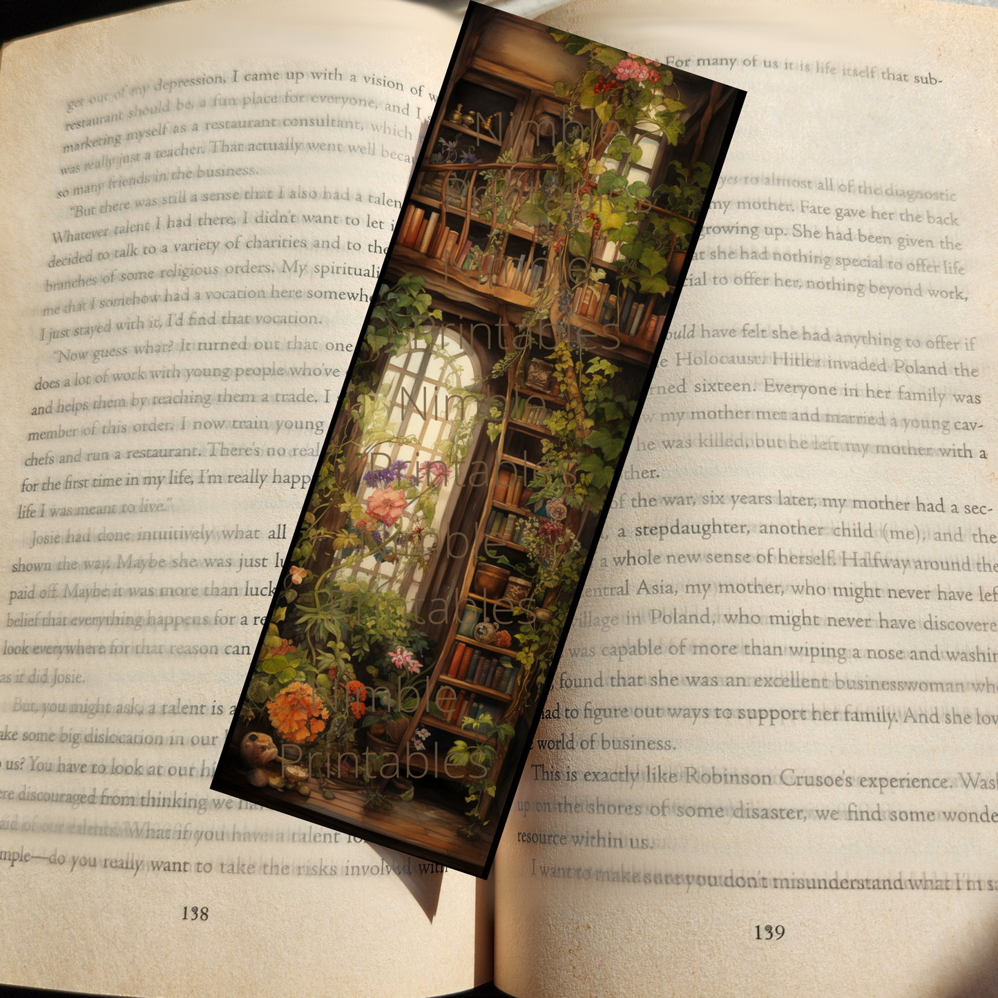 Printable Bookmarks Bundle Botanical Academia, Fantasy Bookmarks Digital Downloads, Watercolor Bookmark 25 PNG & 25 JPG Bookmark Sublimation