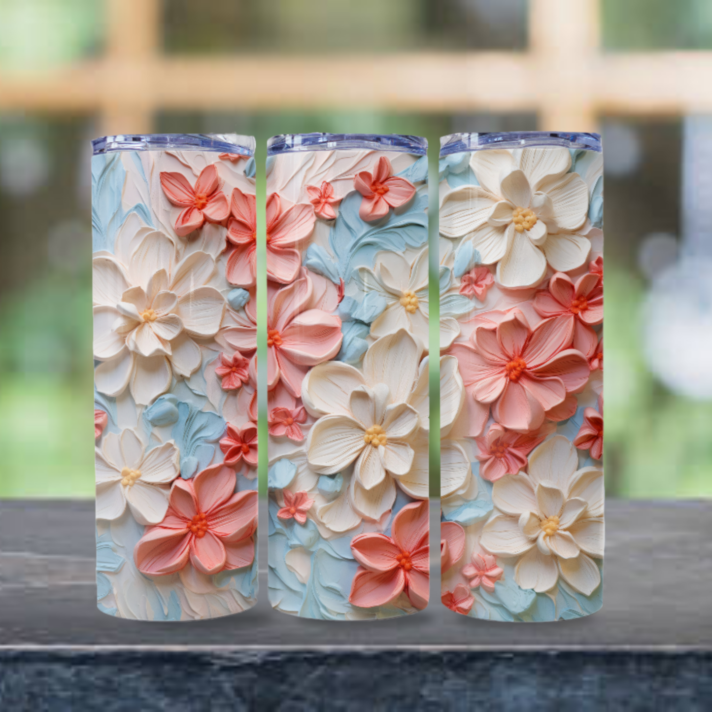 Floral Tumbler Wrap Design 20z Tumbler Digital Download PNG Sublimation Tumbler Wrap Floral PNG Canvas Painting