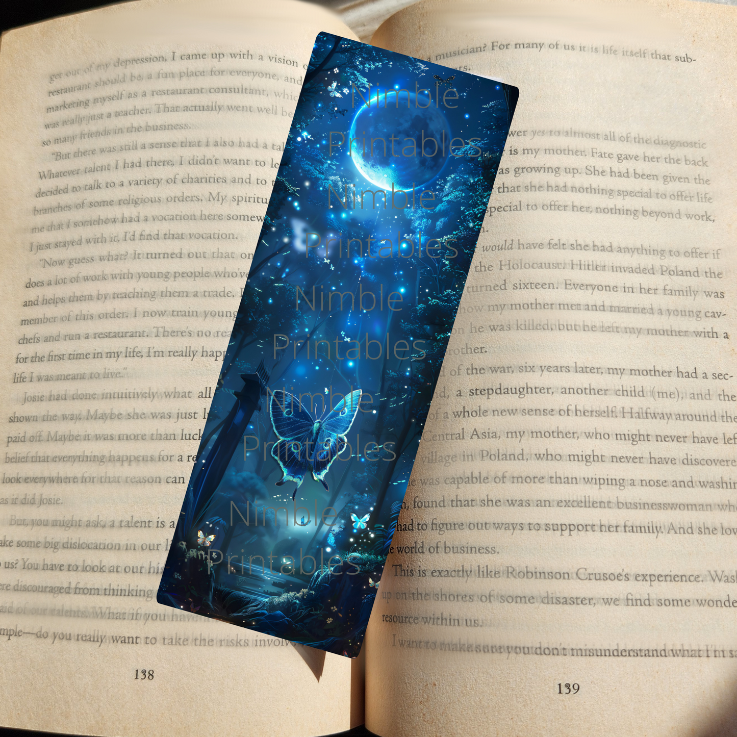 Printable Bookmarks Bundle Celestial Luna Moth, Digital Downloads, Watercolor Bookmark, 28 PNG and 28 JPG Bookmark Sublimation