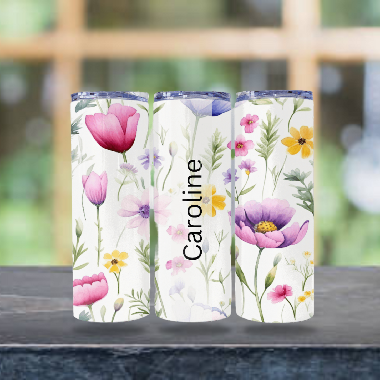 Wildflowers Tumbler Wrap Design 20z Tumbler Digital Download PNG, Customized Sublimation Tumbler Digital File Floral PNG