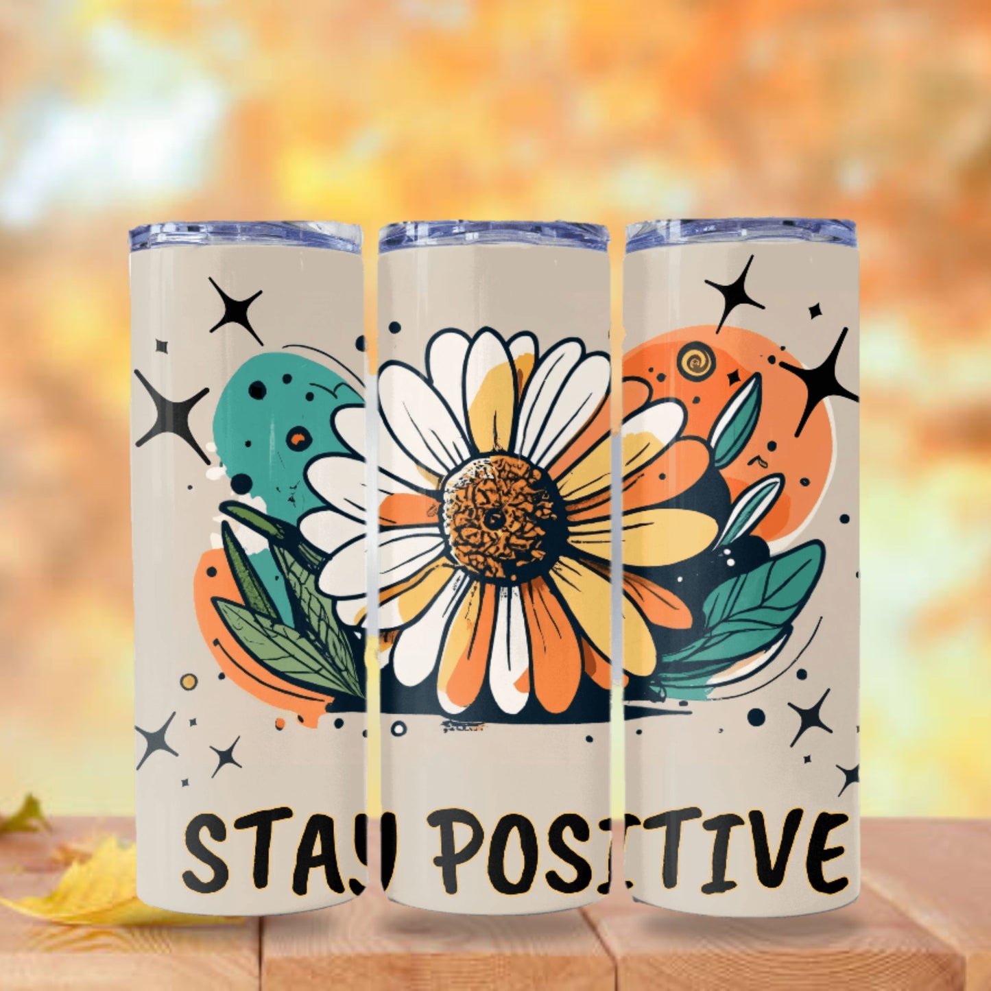 Daisy Tumbler Wrap 20z Skinny Tumbler Sublimation Design Digital Download PNG Colorful Tumbler Wrap, Positive PNG