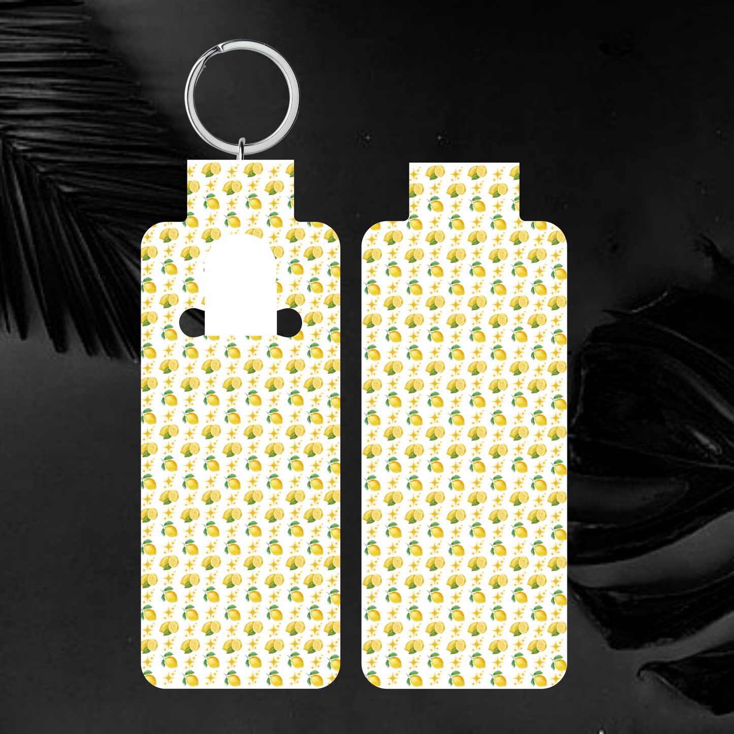 Fruit Print Skinny Lip Balm Sublimation Bundle Skinny Lip Balm Holder PNG Key Ring Tag Fob Digital Downloads, Instant Download Lemon PNG