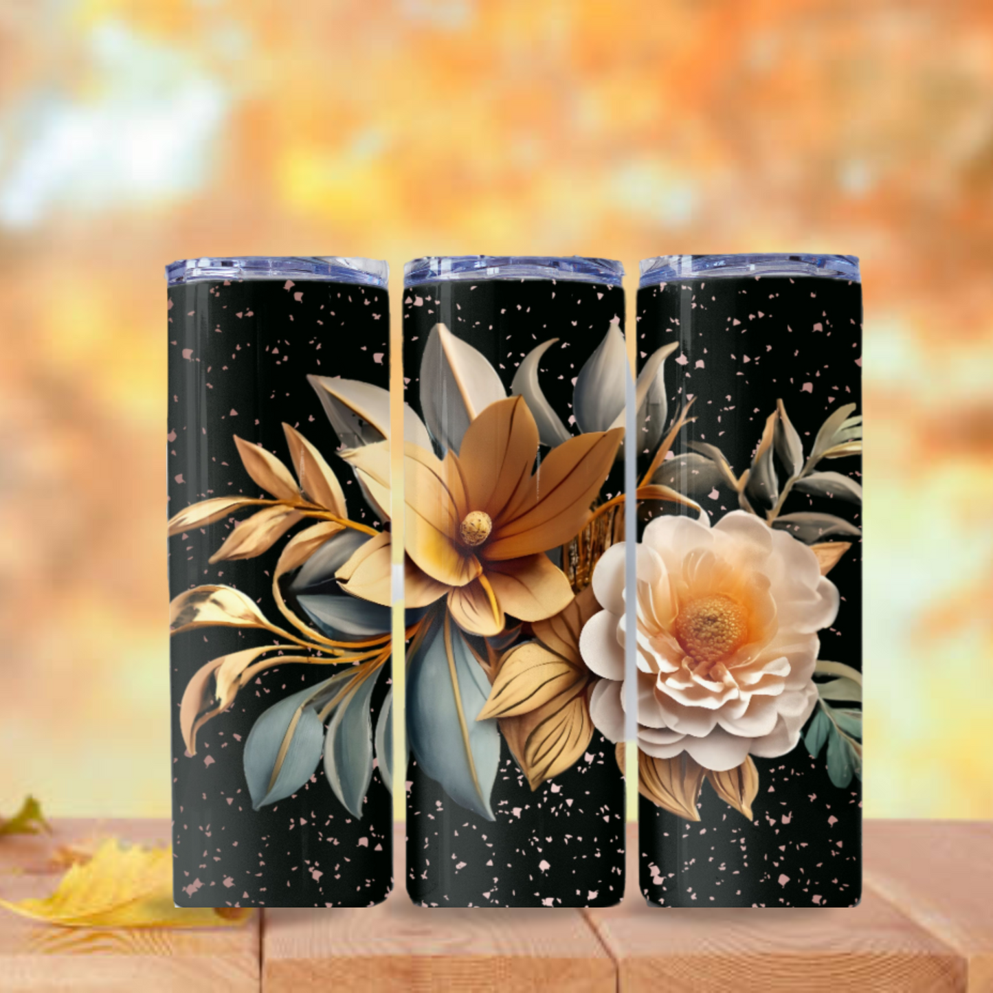 3D Floral Tumbler Wrap 20z Skinny Tumbler Sublimation Design Digital Download PNG, Colorful Tumbler Wrap, Floral Print
