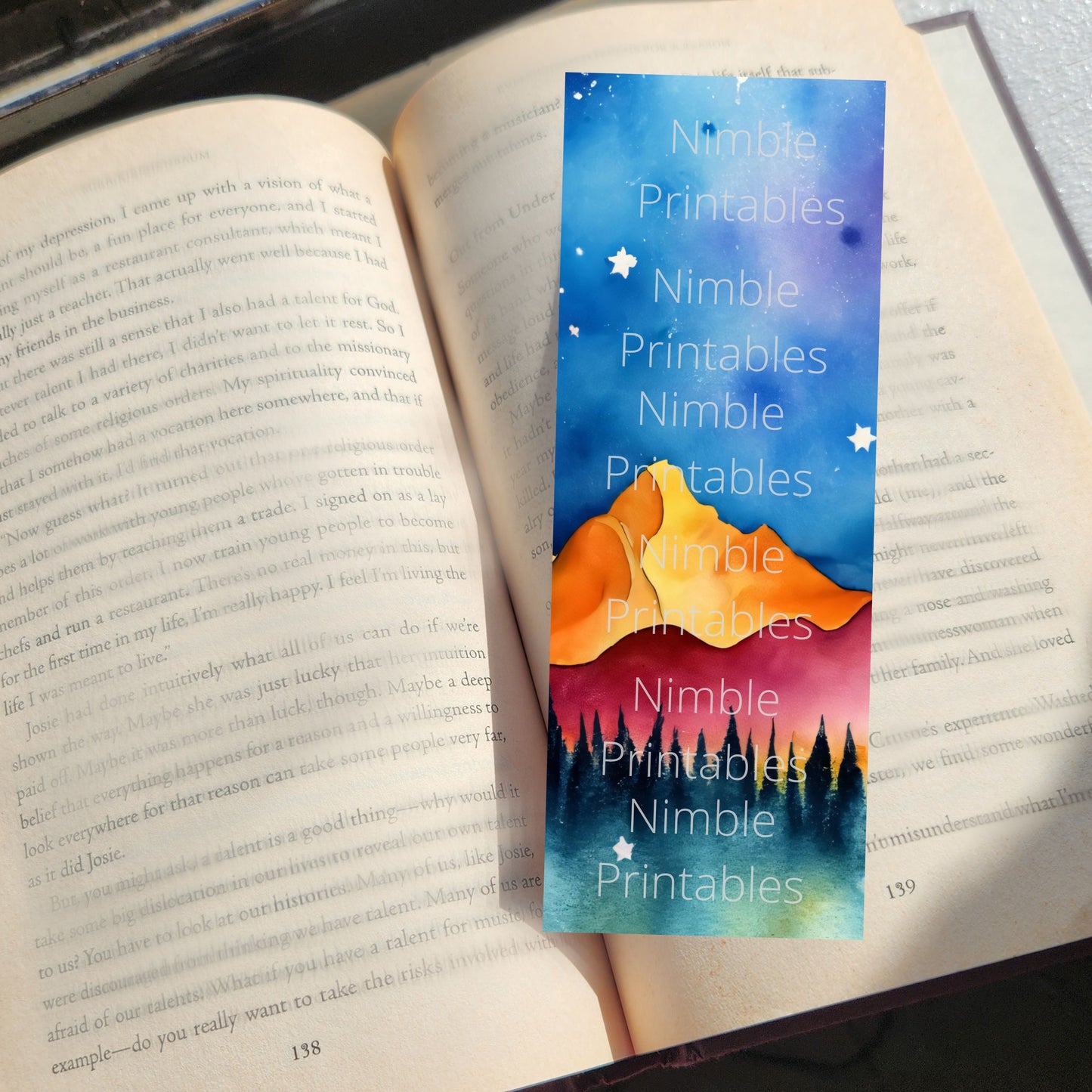 Printable Bookmarks Bundle Night Sky Theme, Digital Downloads, Watercolor bookmark, 30 PNG and JPG Bookmark Sublimation