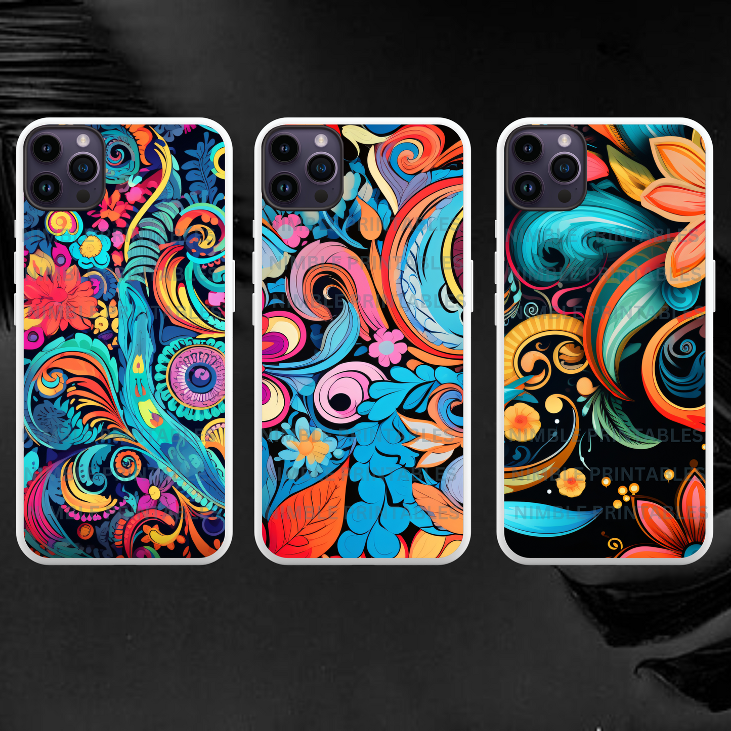 Boho Hippie Floral Sublimation Phone Case PNG, Phone Case Design, Digital Download, Floral PNG, Hippie PNG, Groovy png, Trendy png