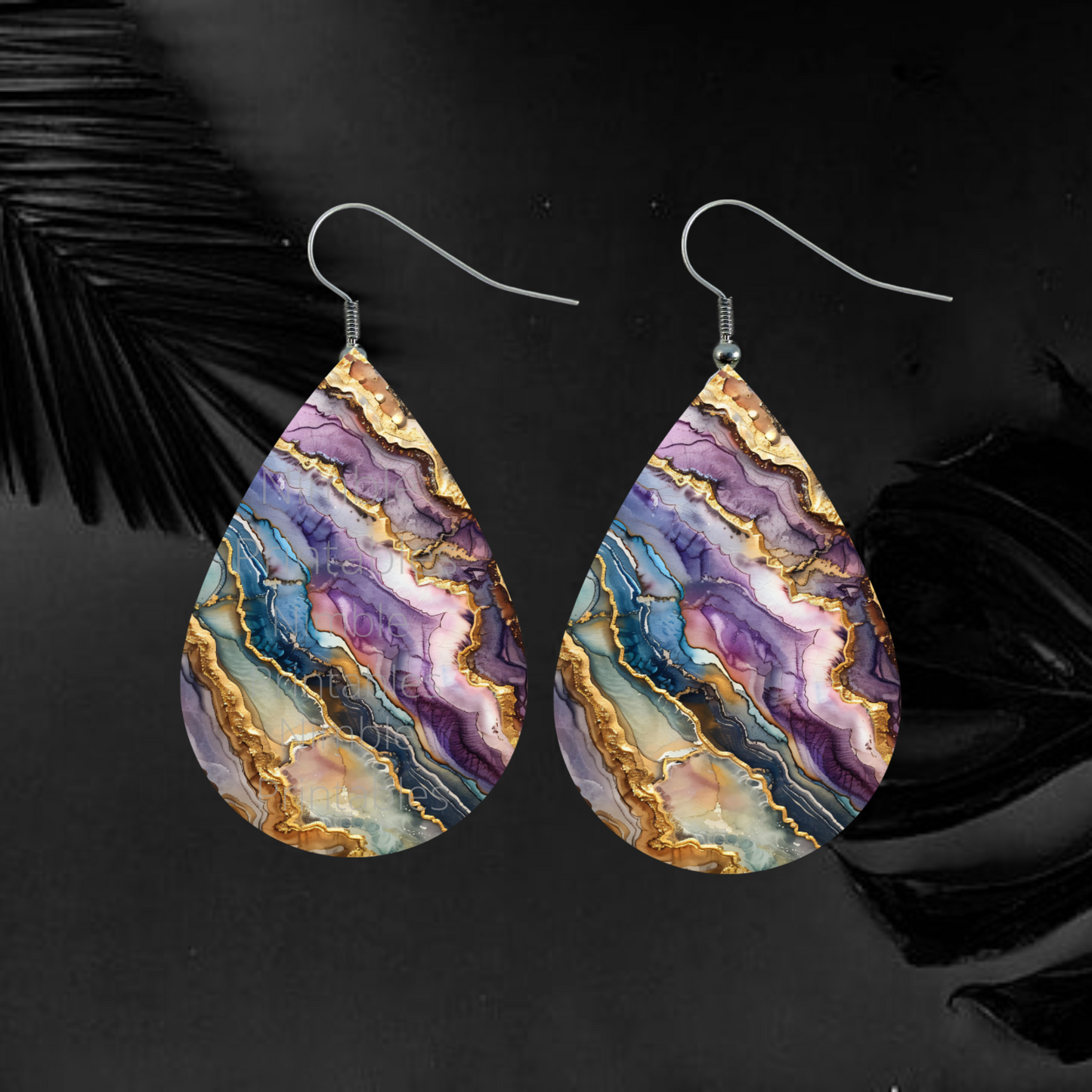 Teardrop Earring PNG Earrings Kintsugi Earring Sublimation Earring Designs Digital Download Instant Download Kintsugi Jewelry, Marble PNG