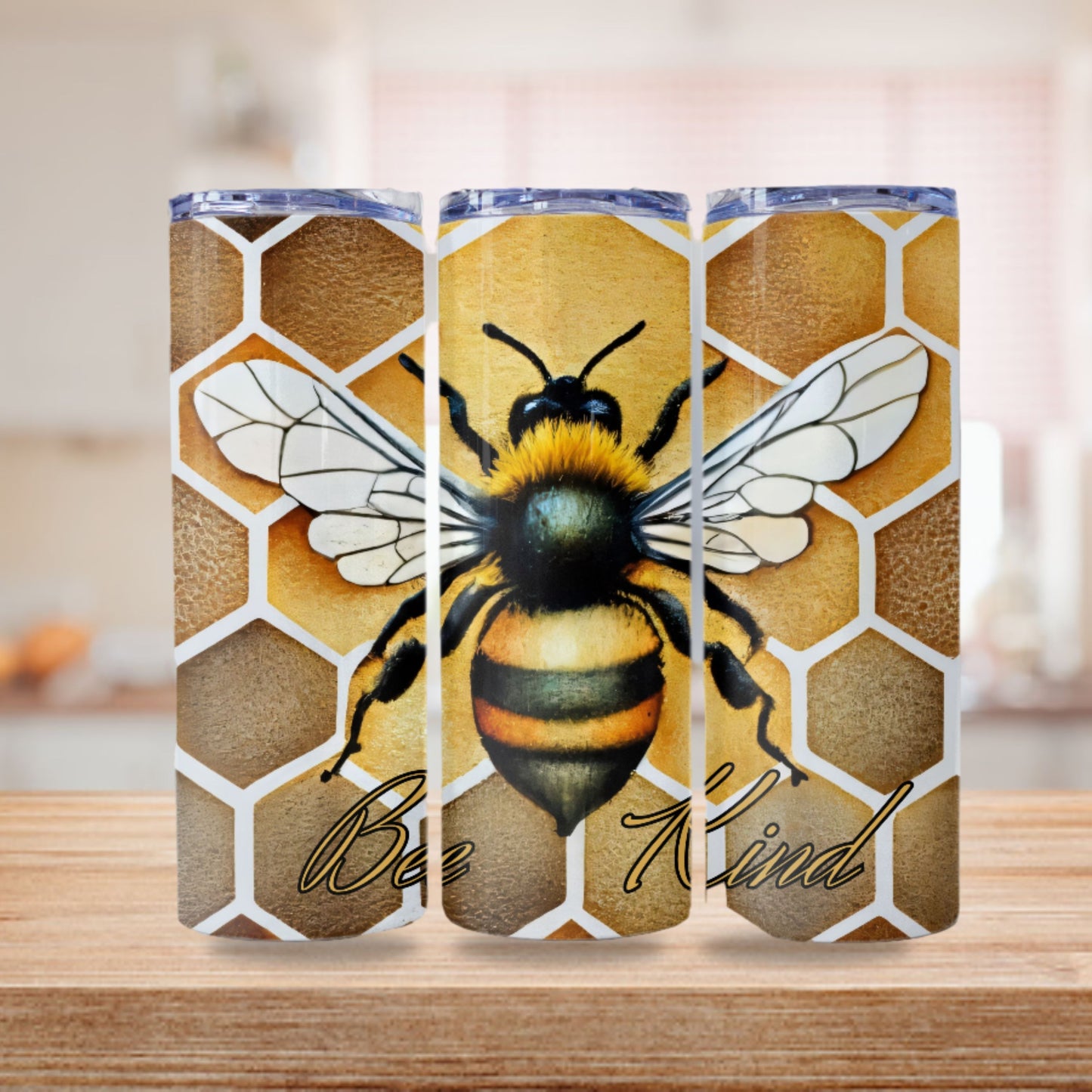 Honey Bee Tumbler Wrap Design 20z Tumbler Digital Download PNG, Digital File Sublimation Tumbler Wrap Honeycomb Tumbler, Straight Design