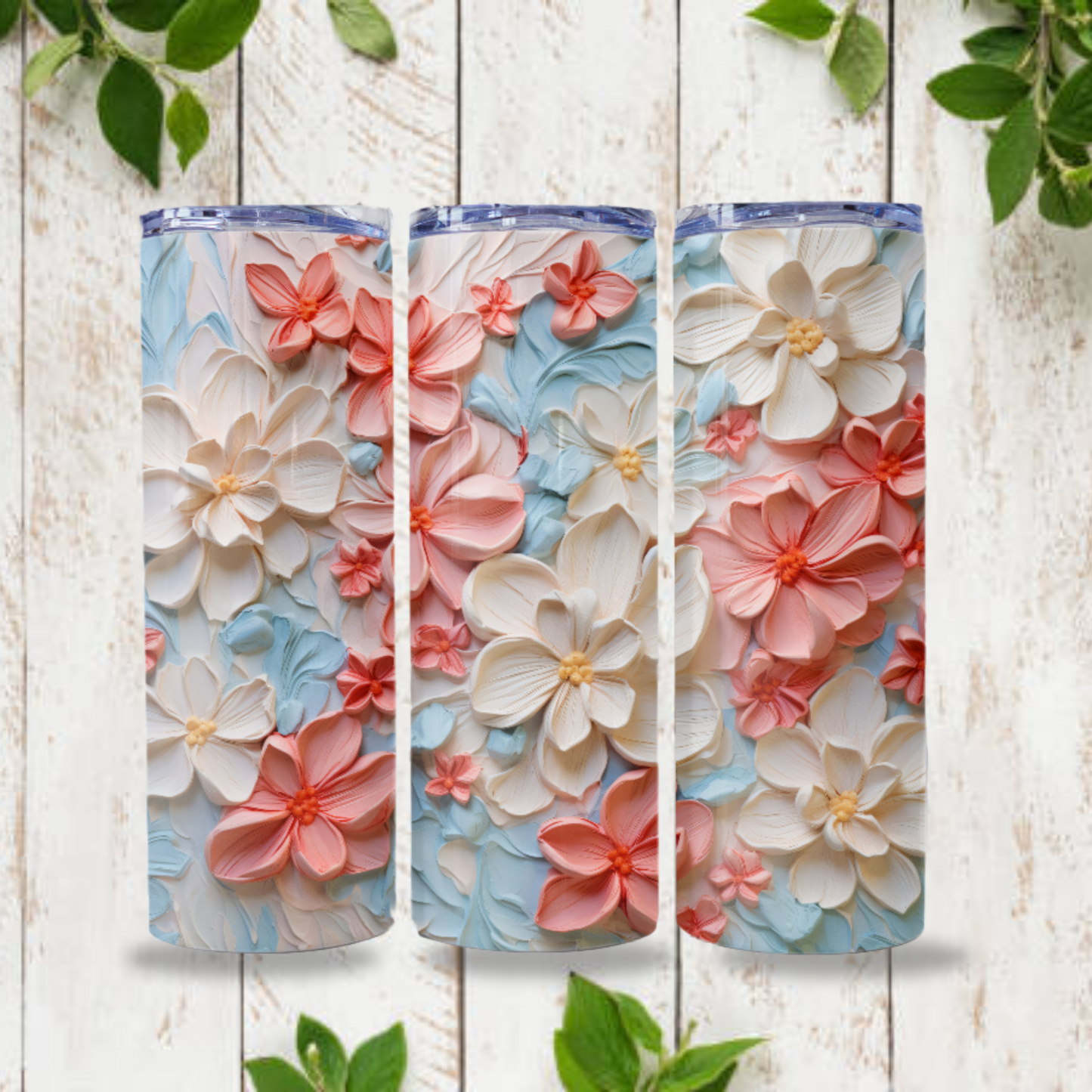 Floral Tumbler Wrap Design 20z Tumbler Digital Download PNG Sublimation Tumbler Wrap Floral PNG Canvas Painting