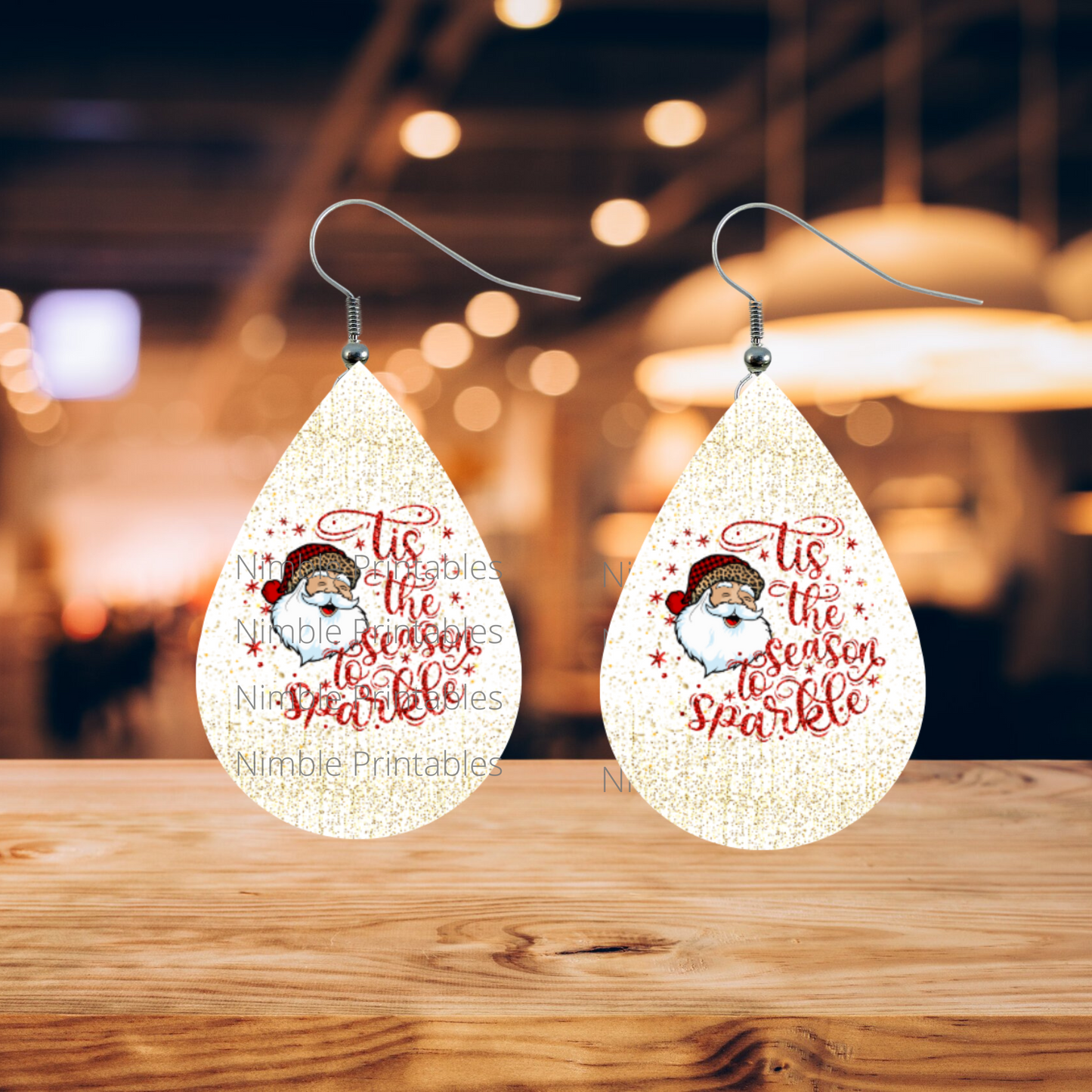 Teardrop Earring PNG Bundle Christmas Earrings Sublimation Earring Designs Digital Download Instant Download Christmas PNG, Santa PNG