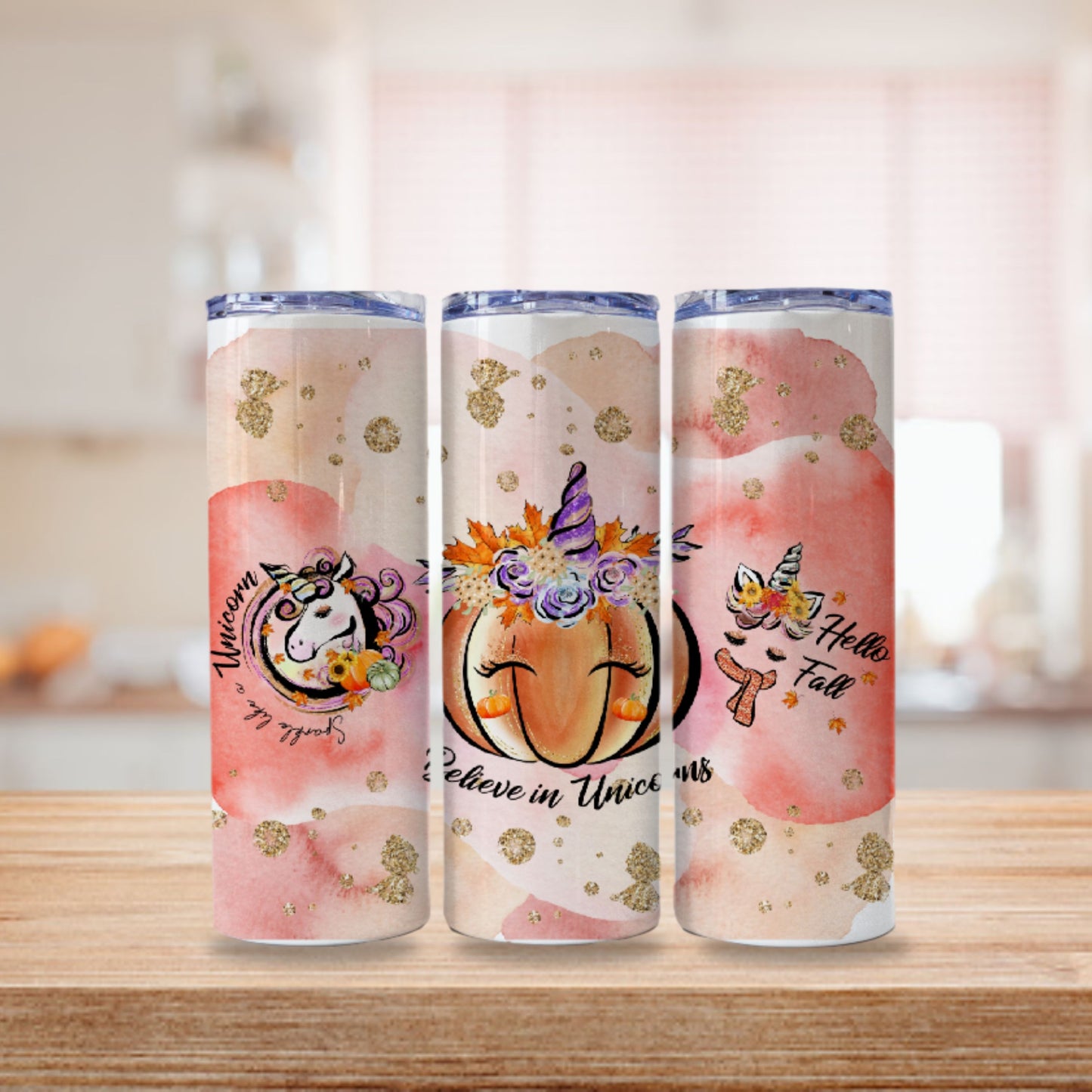 Unicorn Tumbler Wrap Fall Sublimation Design Skinny Tumbler Digital Download PNG Autumn Tumbler Wrap Fall Unicorn Design Pumpkin Tumbler