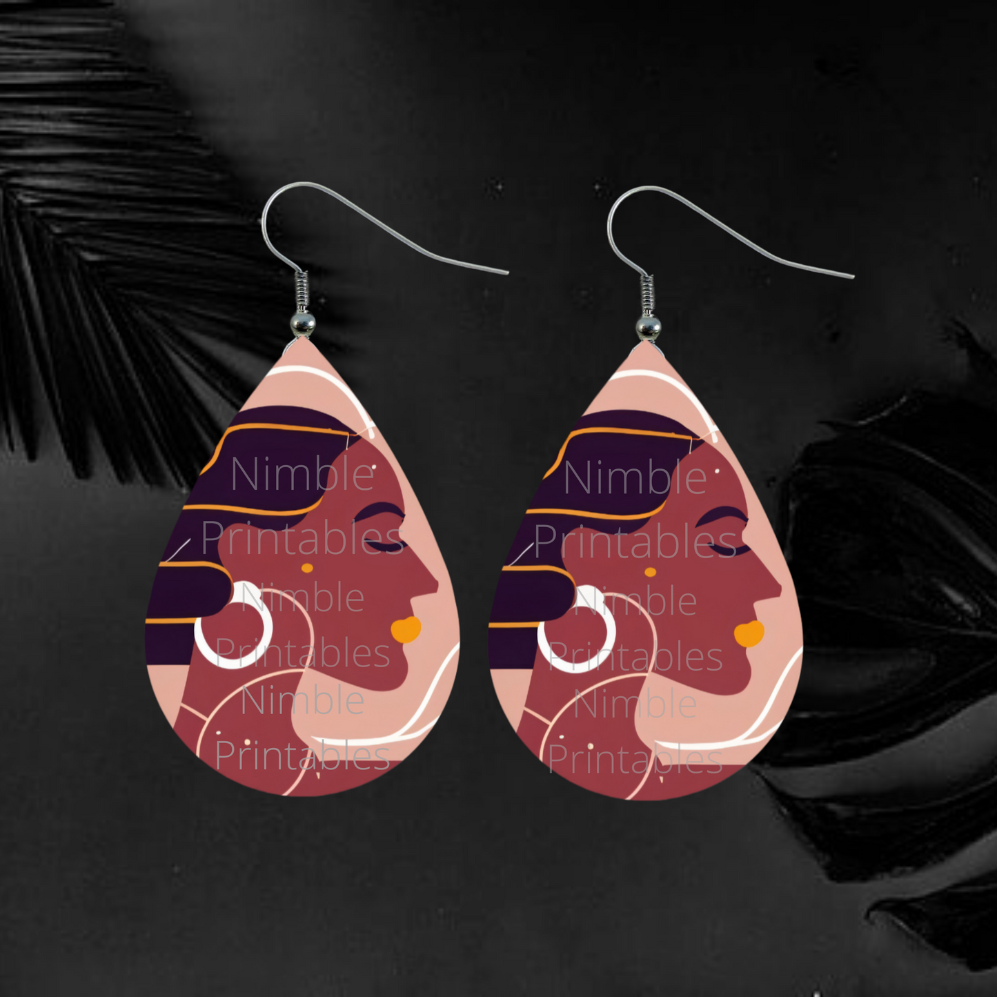 Teardrop Earring PNG Earrings Boho Teardrop Earring PNG Sublimation Earring Designs Digital Download Instant Download Women PNG