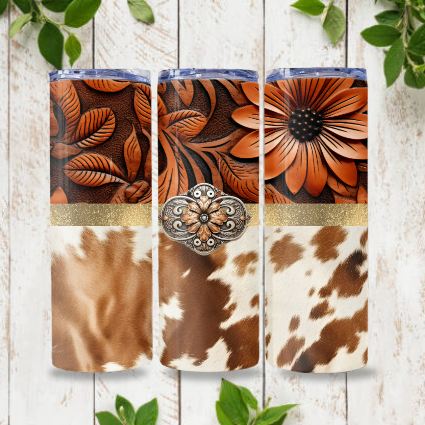 Western Tumbler Wrap Design 20z Tumbler Digital Download PNG Digital File Sublimation Tumbler Wrap Wood Engraved Cowhide Tumbler Wrap
