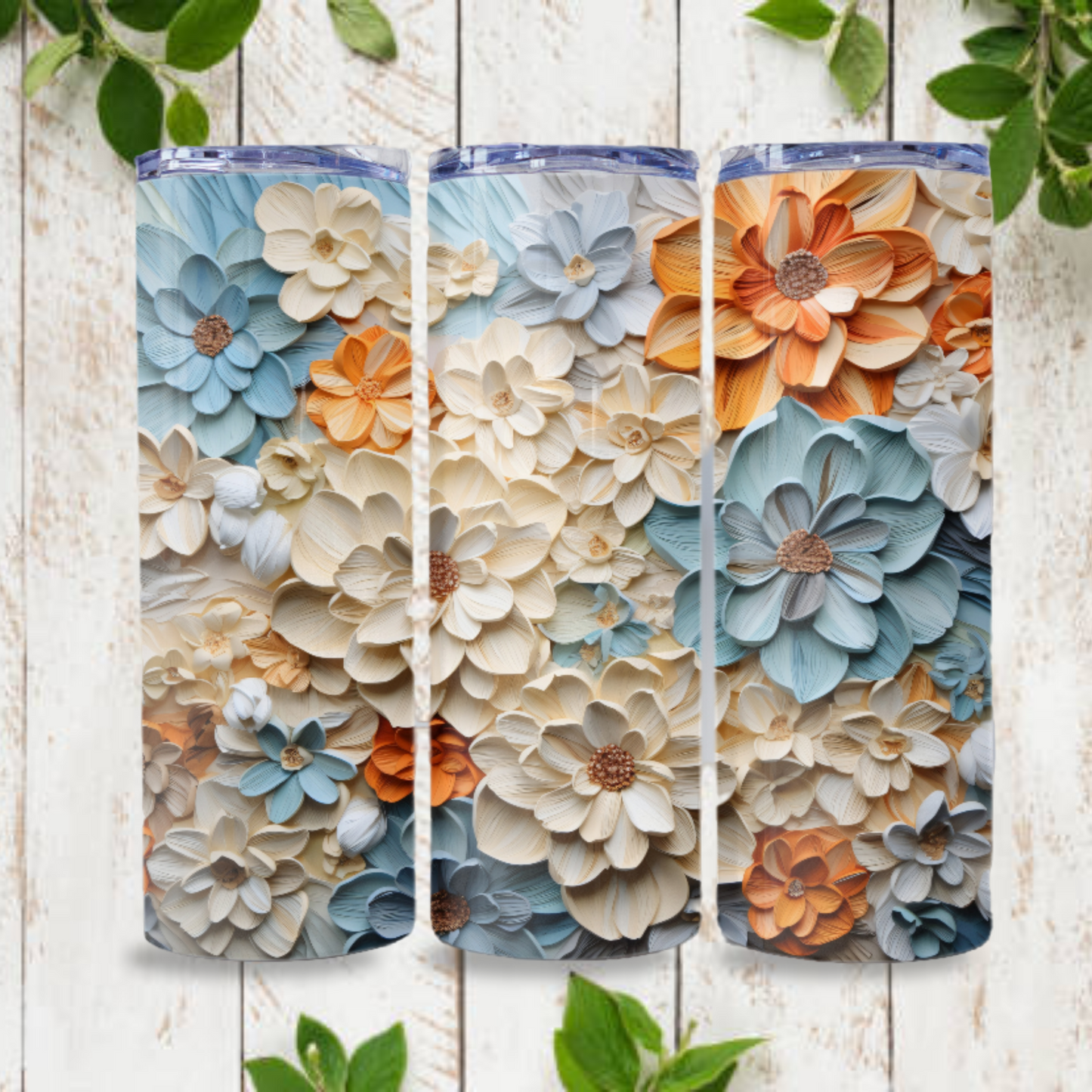 Floral Tumbler Wrap Design 20z Tumbler Digital Download PNG Sublimation Tumbler Wrap Floral PNG Canvas Painting