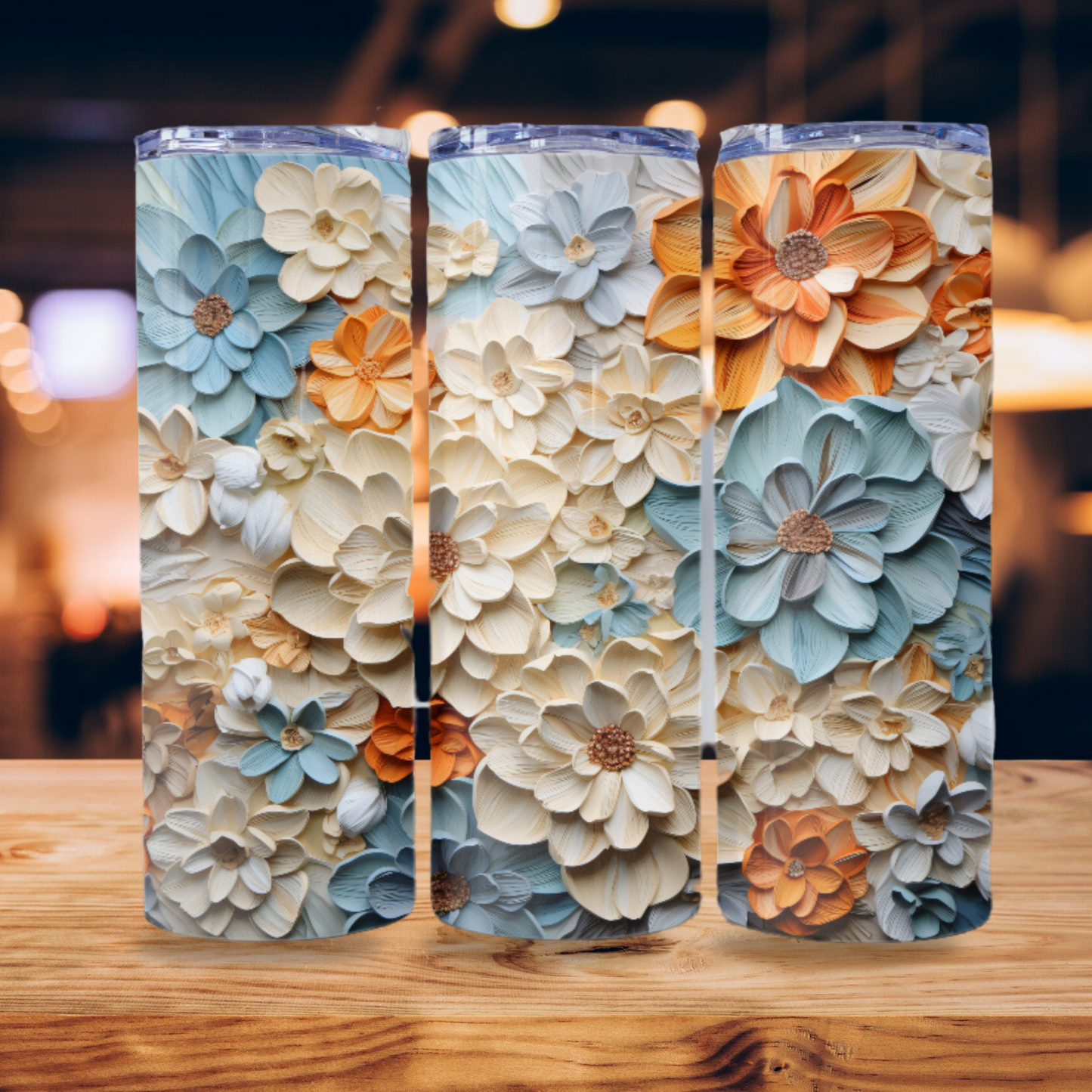 Floral Tumbler Wrap Design 20z Tumbler Digital Download PNG Sublimation Tumbler Wrap Floral PNG Canvas Painting