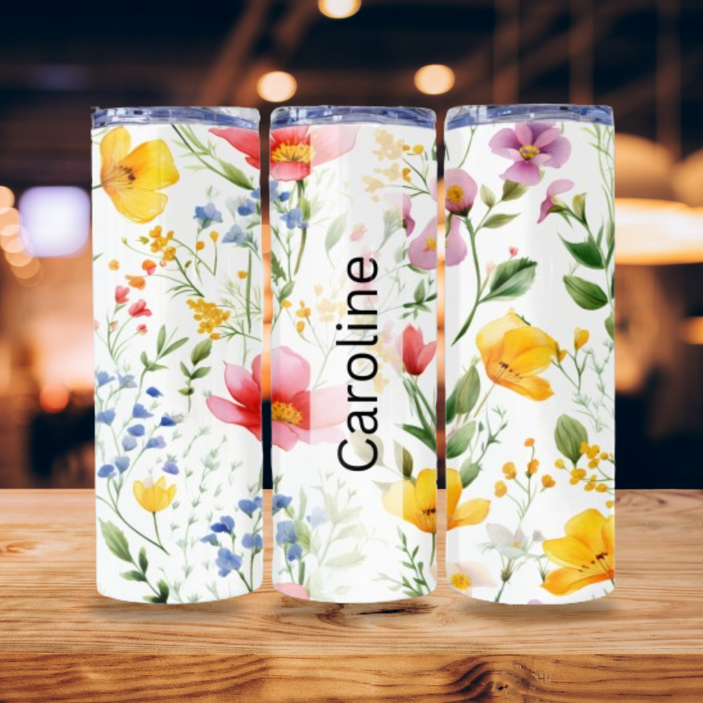 Wildflowers Tumbler Wrap Design 20z Tumbler Digital Download PNG, Customized Tumbler Digital File Sublimation Tumbler Wrap Floral PNG