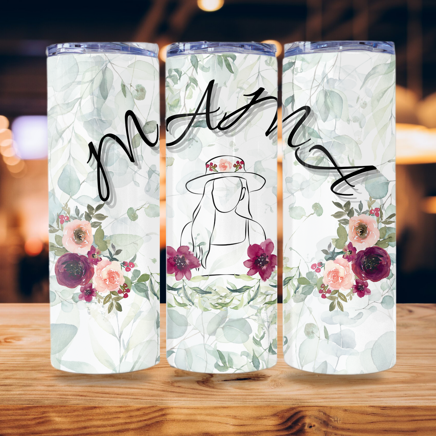 Mama Tumbler Wrap Design 20z Tumbler Digital Download PNG Digital File Sublimation Mom Tumbler Wrap Mama PNG Floral PNG