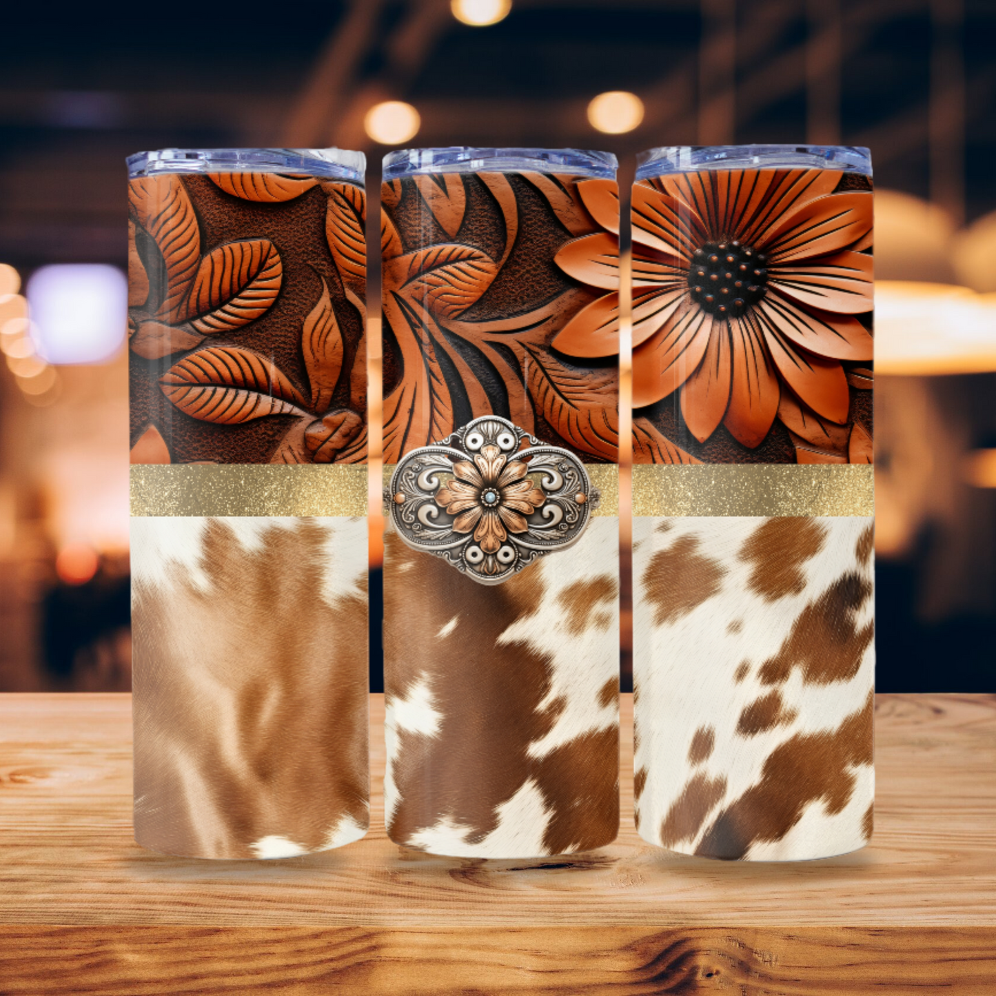 Western Tumbler Wrap Design 20z Tumbler Digital Download PNG Digital File Sublimation Tumbler Wrap Wood Engraved Cowhide Tumbler Wrap