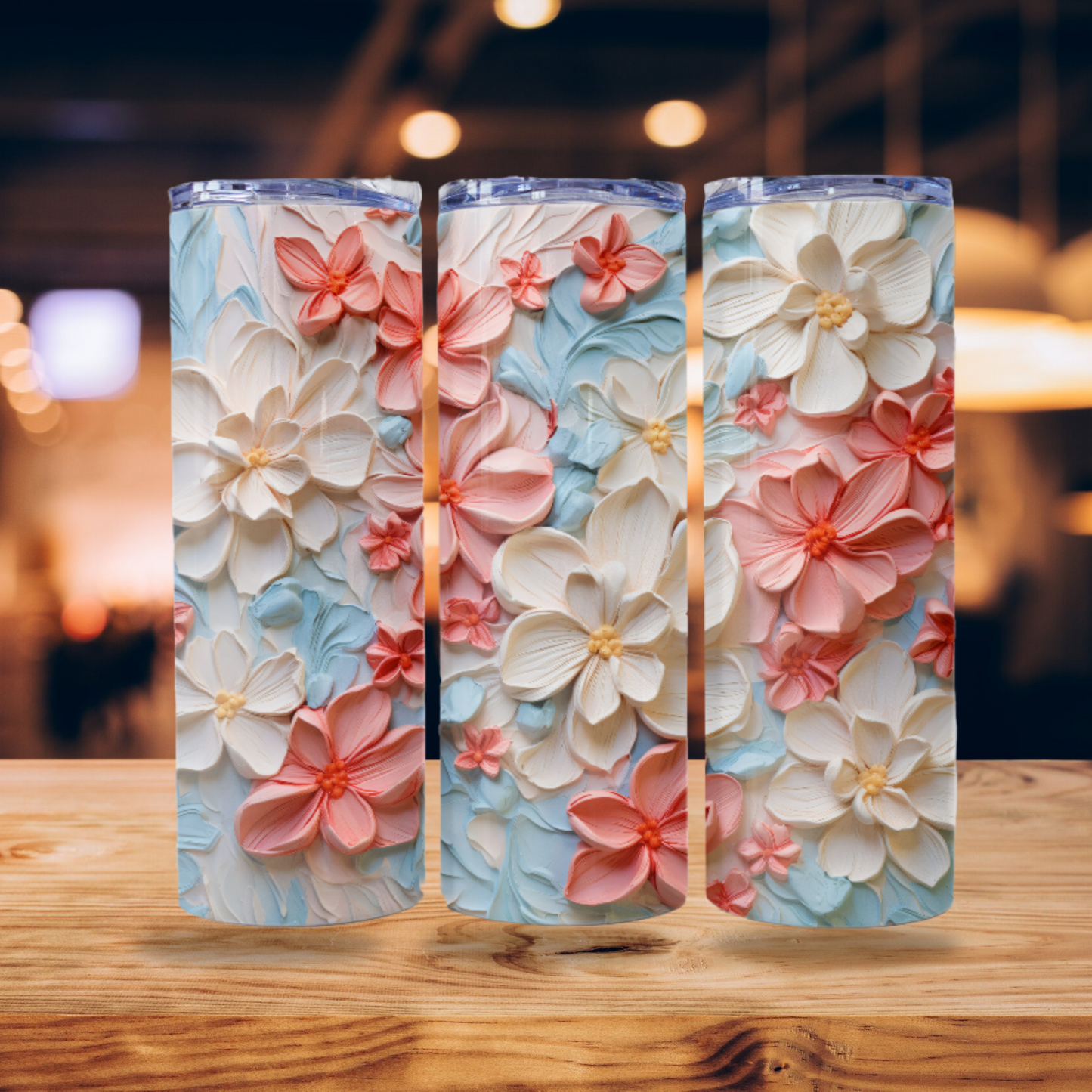 Floral Tumbler Wrap Design 20z Tumbler Digital Download PNG Sublimation Tumbler Wrap Floral PNG Canvas Painting