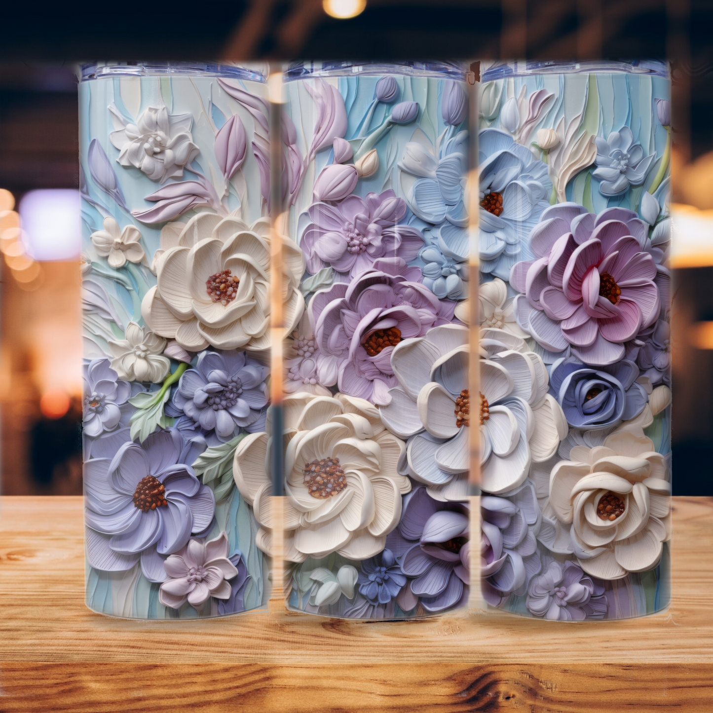 Floral Tumbler Wrap Design 20z Tumbler Digital Download PNG Sublimation Tumbler Wrap Floral PNG Canvas Painting