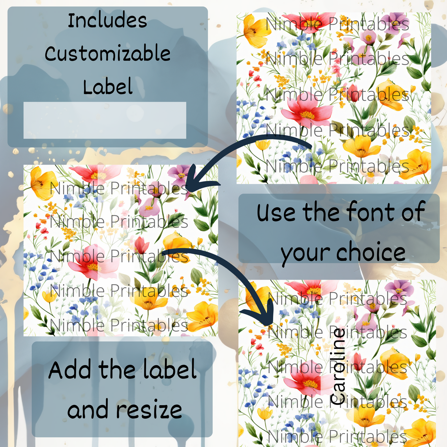 Wildflowers Tumbler Wrap Design 20z Tumbler Digital Download PNG, Customized Tumbler Digital File Sublimation Tumbler Wrap Floral PNG