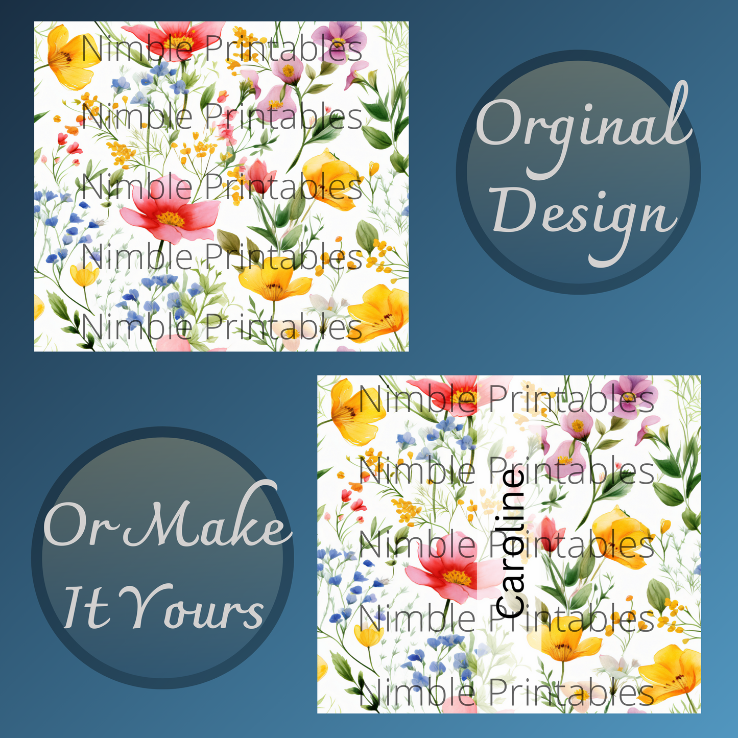 Wildflowers Tumbler Wrap Design 20z Tumbler Digital Download PNG, Customized Tumbler Digital File Sublimation Tumbler Wrap Floral PNG