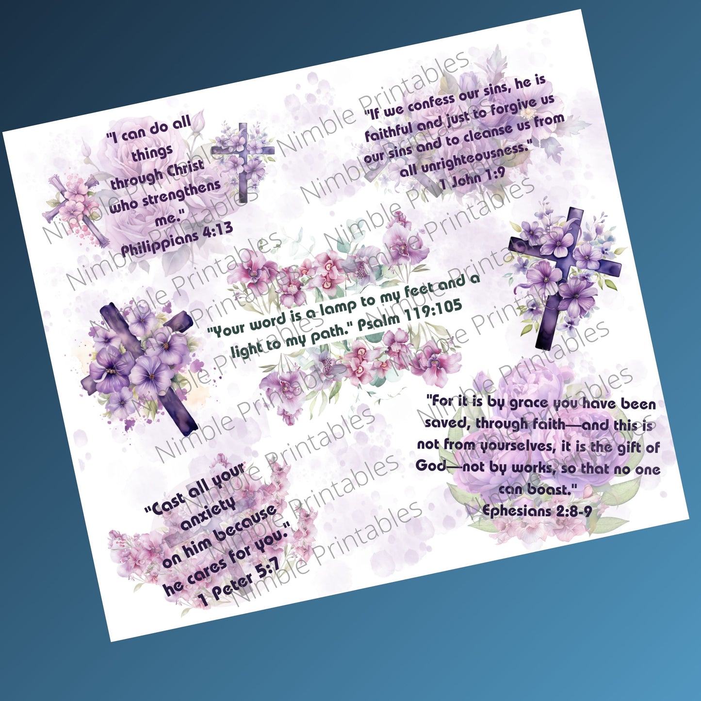 Religious Tumbler Wrap 20z Skinny Tumbler Sublimation Design Digital Download PNG Floral Tumbler Wrap Christian Tumbler Wrap