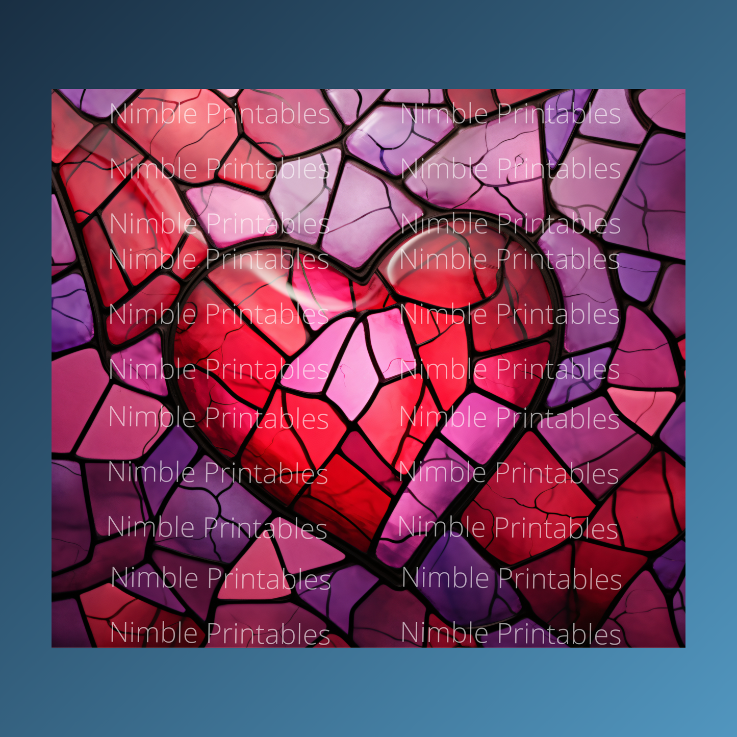 Heart Stained Glass Tumbler Wrap Design 20z Tumbler Digital Download PNG, Digital File sublimation Tumbler Wrap Love PNG, Hearts PNG