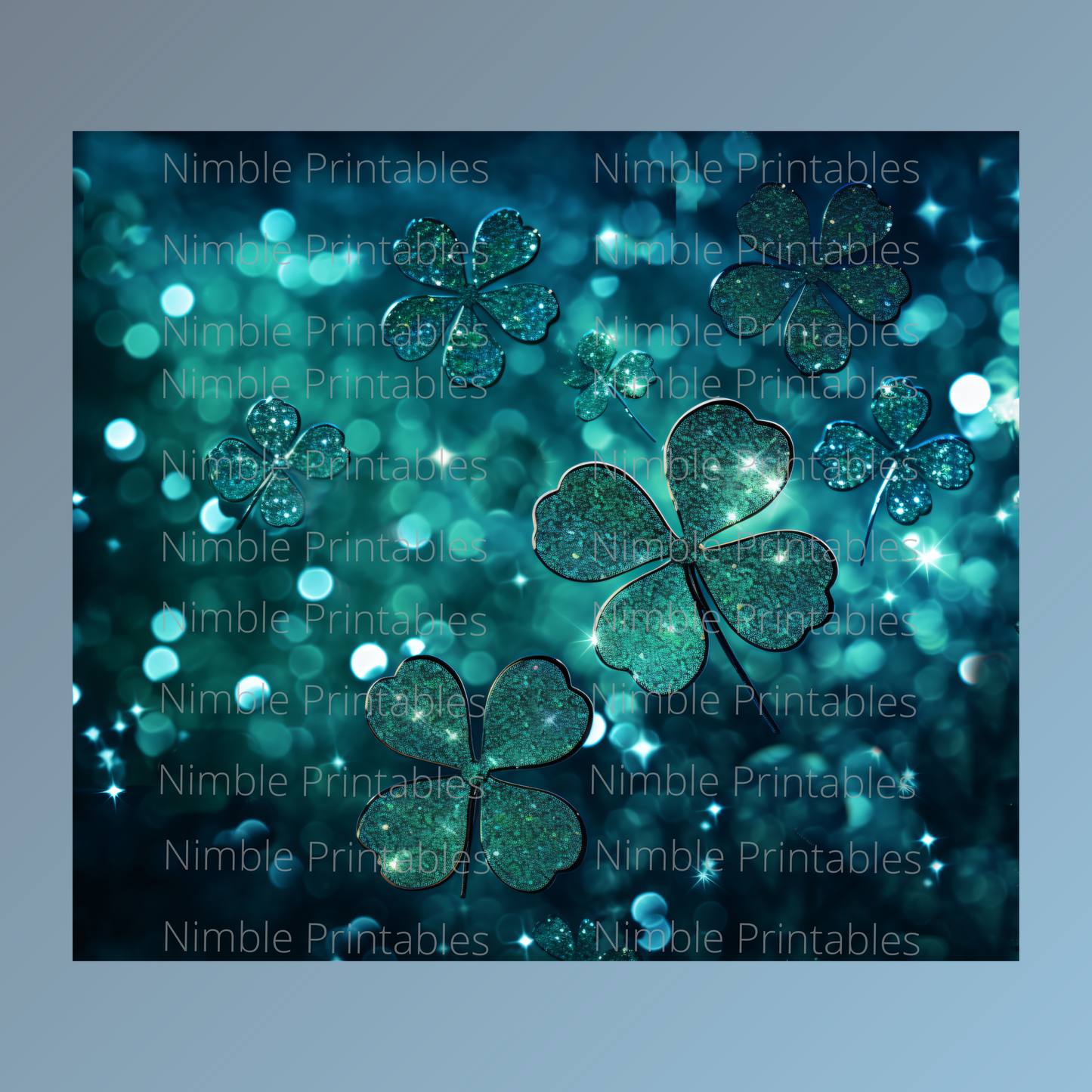 St. Patrick's Day Glitter Tumbler Wrap Design 20oz Tumbler Digital Download PNG Sublimation Tumbler Wrap Irish Clover