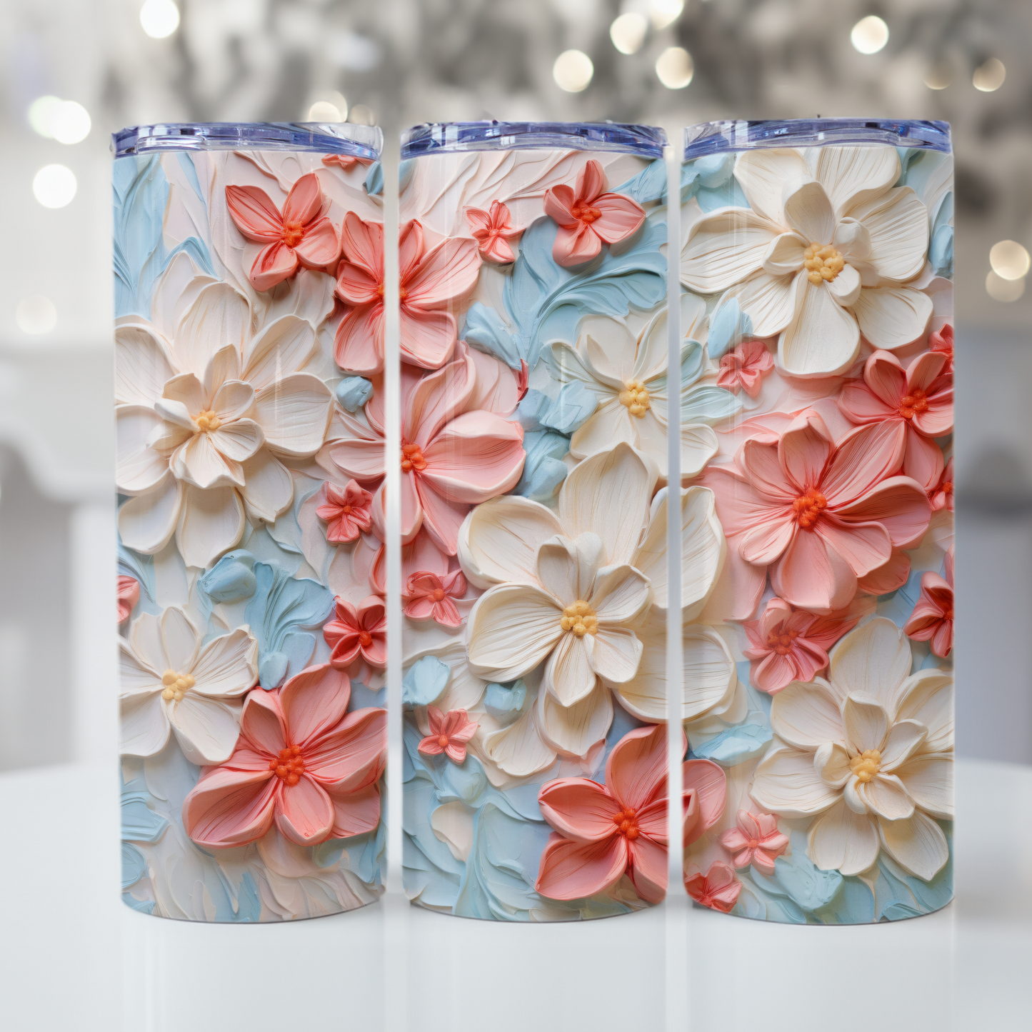 Floral Tumbler Wrap Design 20z Tumbler Digital Download PNG Sublimation Tumbler Wrap Floral PNG Canvas Painting