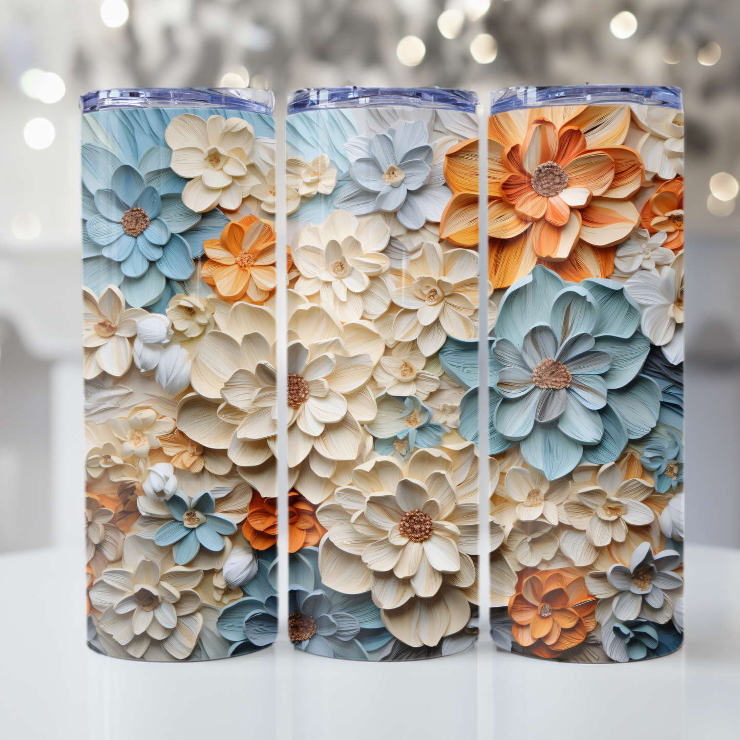 Floral Tumbler Wrap Design 20z Tumbler Digital Download PNG Sublimation Tumbler Wrap Floral PNG Canvas Painting