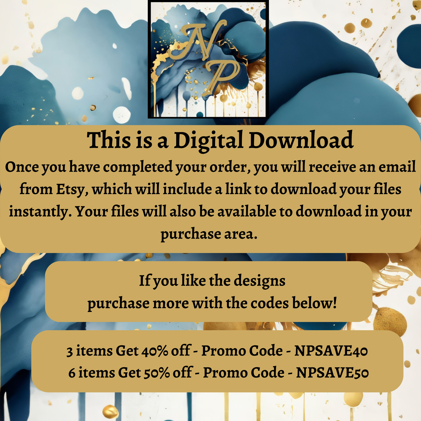 Digital download information with promo codes NPSAVE40 and NPSAVE50.